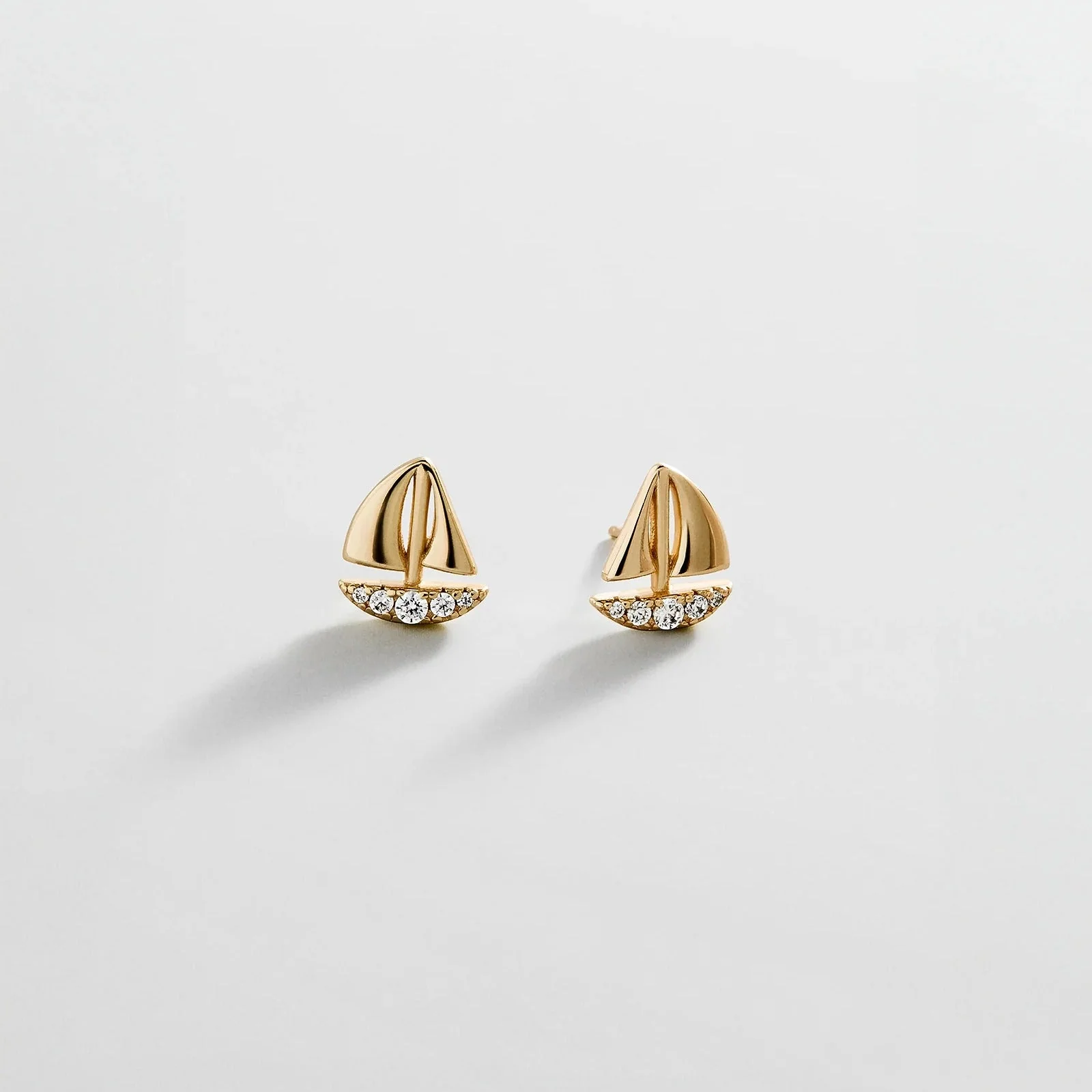 14K Gold Just For Fun Earrings - Sailboat