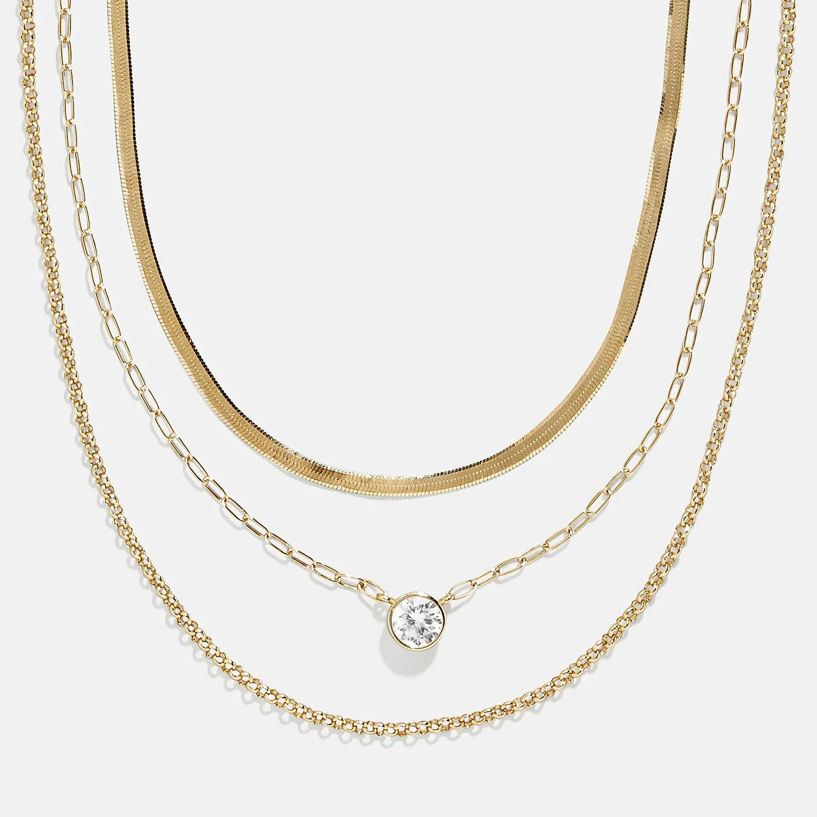 Kendall 14K Gold Layered Necklace - Kendall 14K Gold Layered Necklace