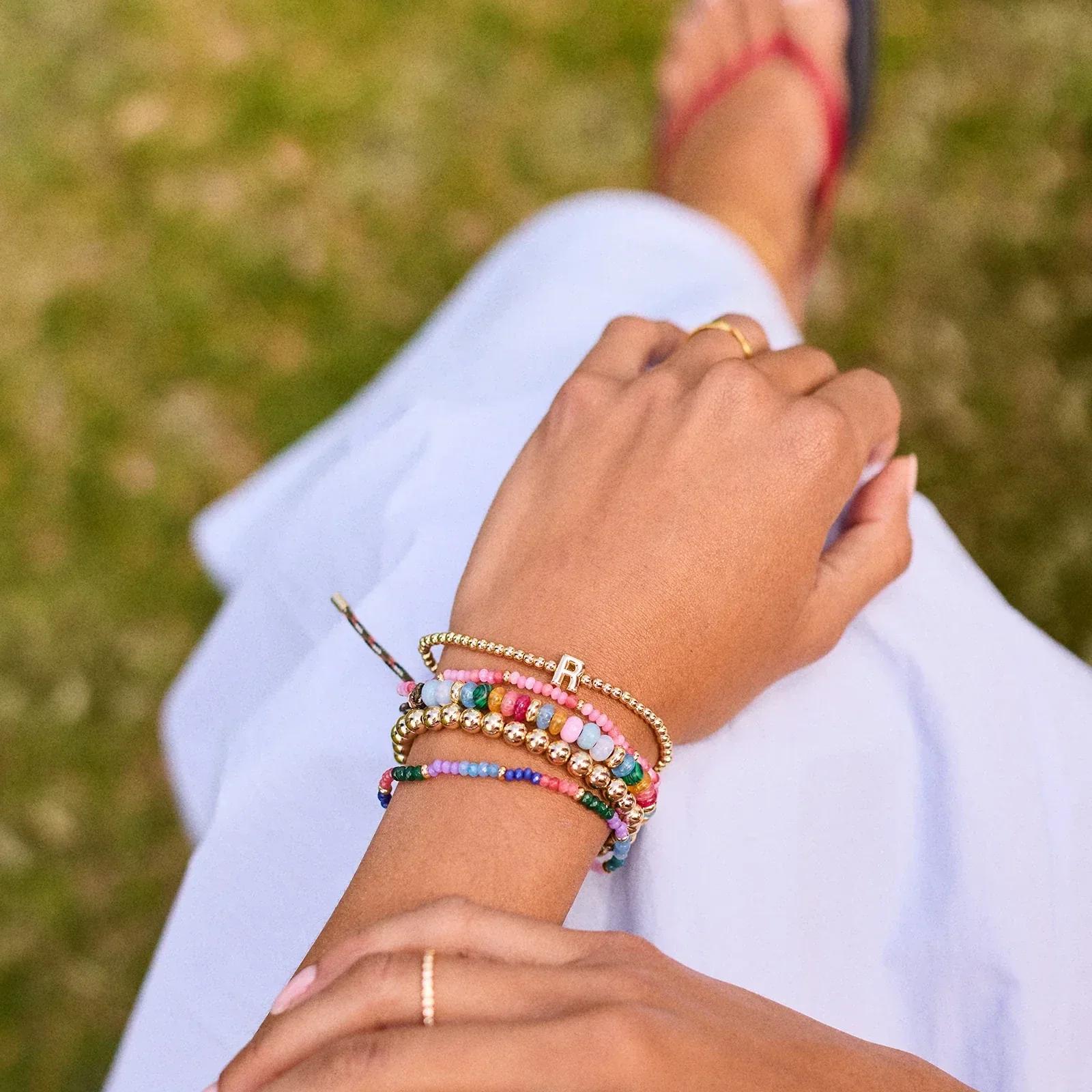 Emily Semi-Precious Bracelet - Multi Color Block - Image 2