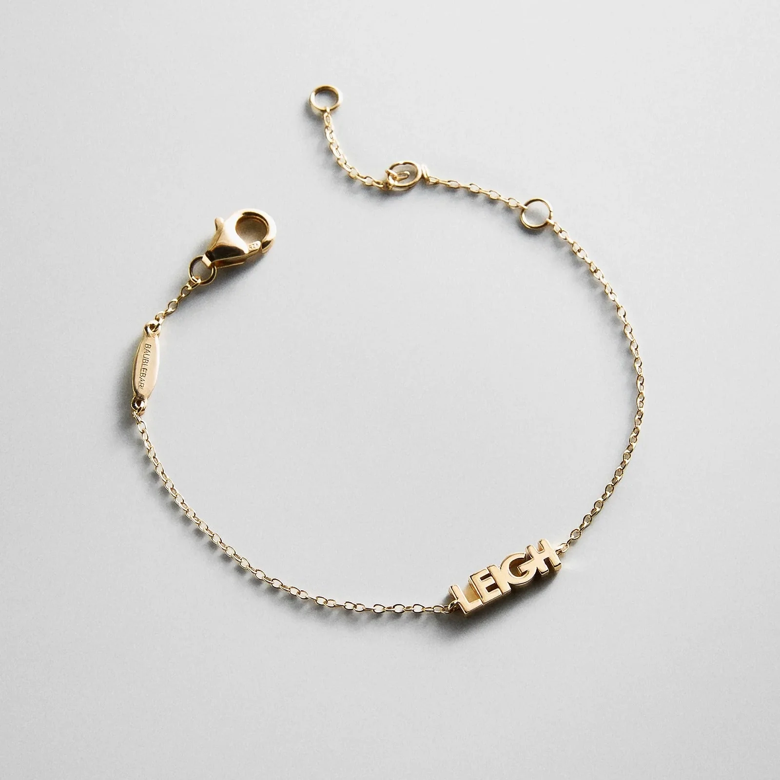 14K Gold Custom Block Multi Name Bracelet - 1 Name