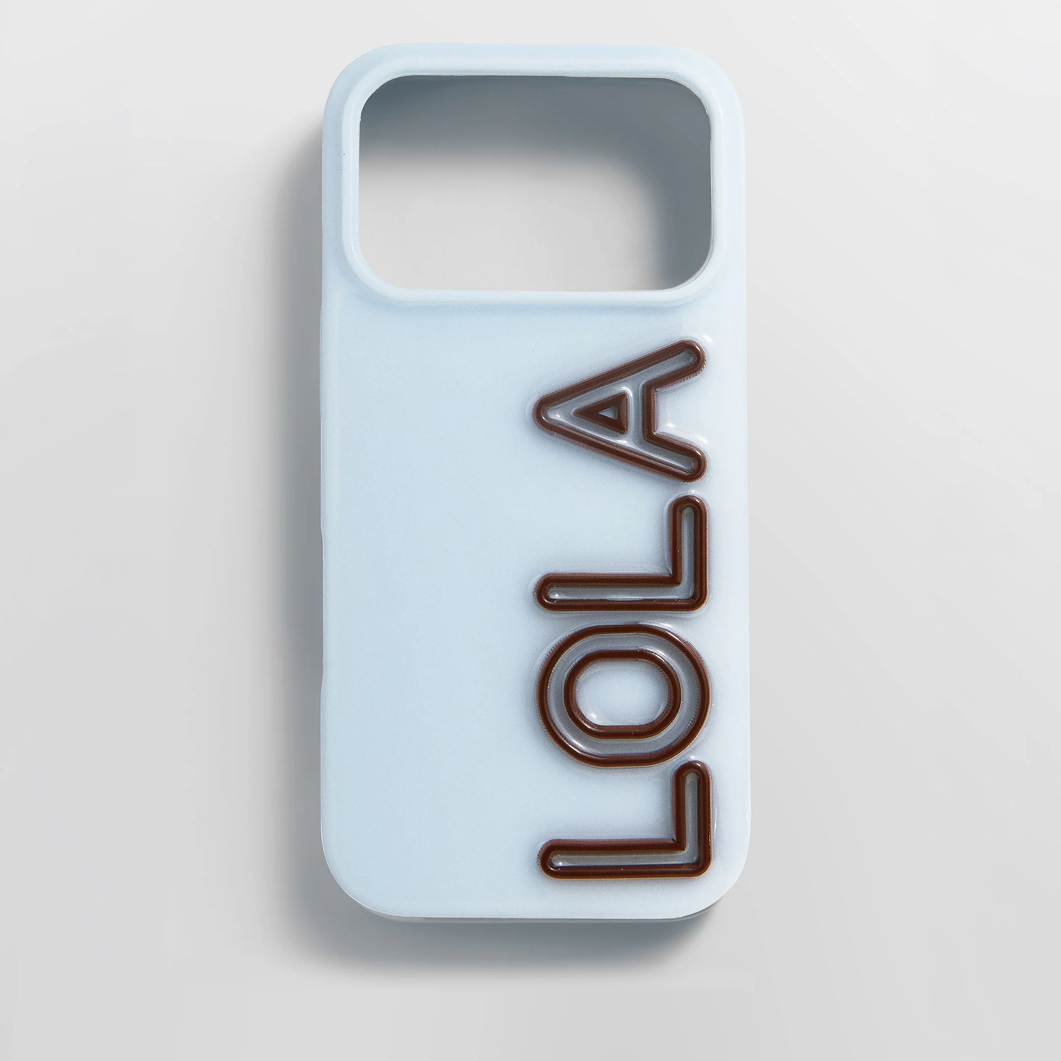 Fine Line Custom iPhone Case - Baby Blue/Dark Brown