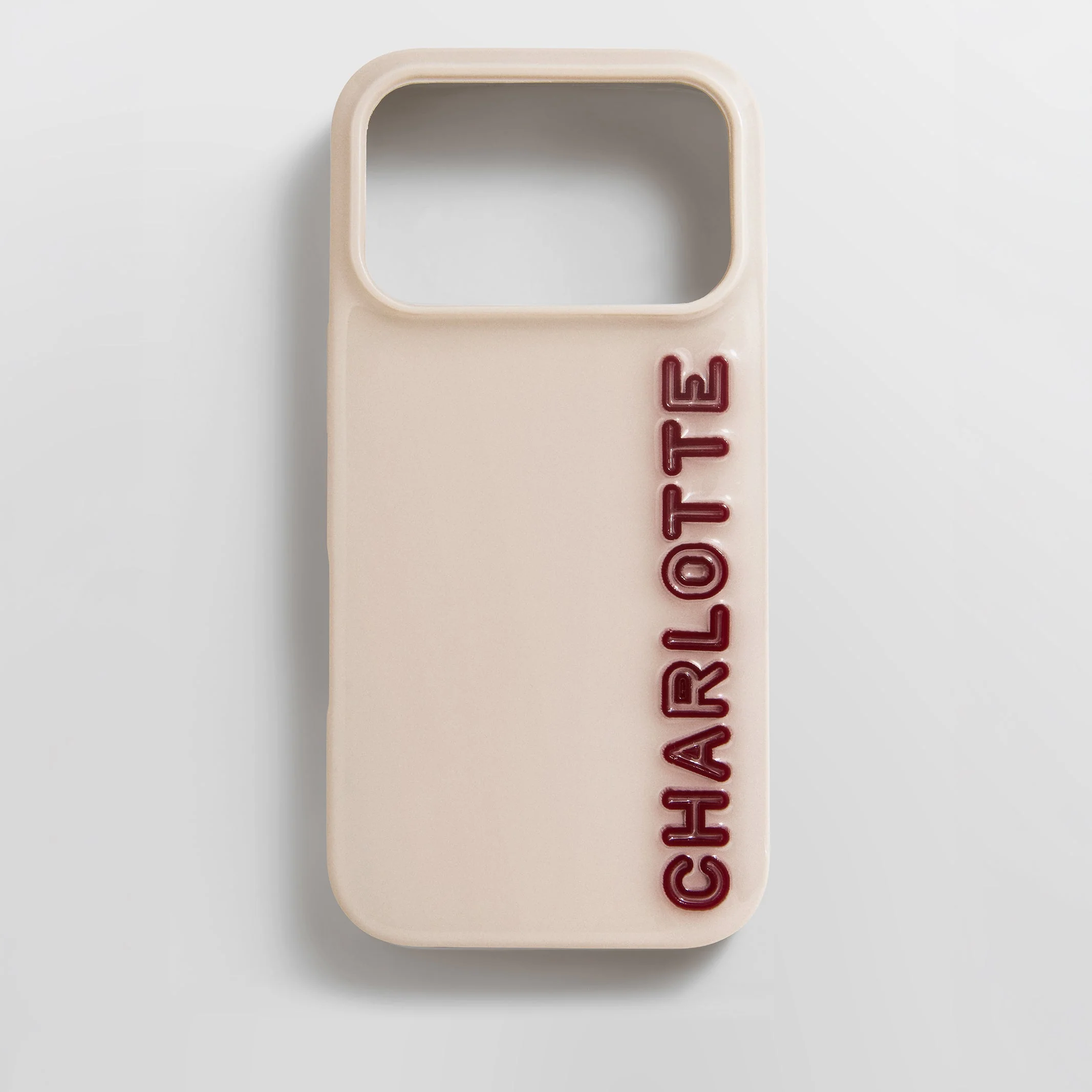 Fine Line Custom iPhone Case - Beige/Maroon