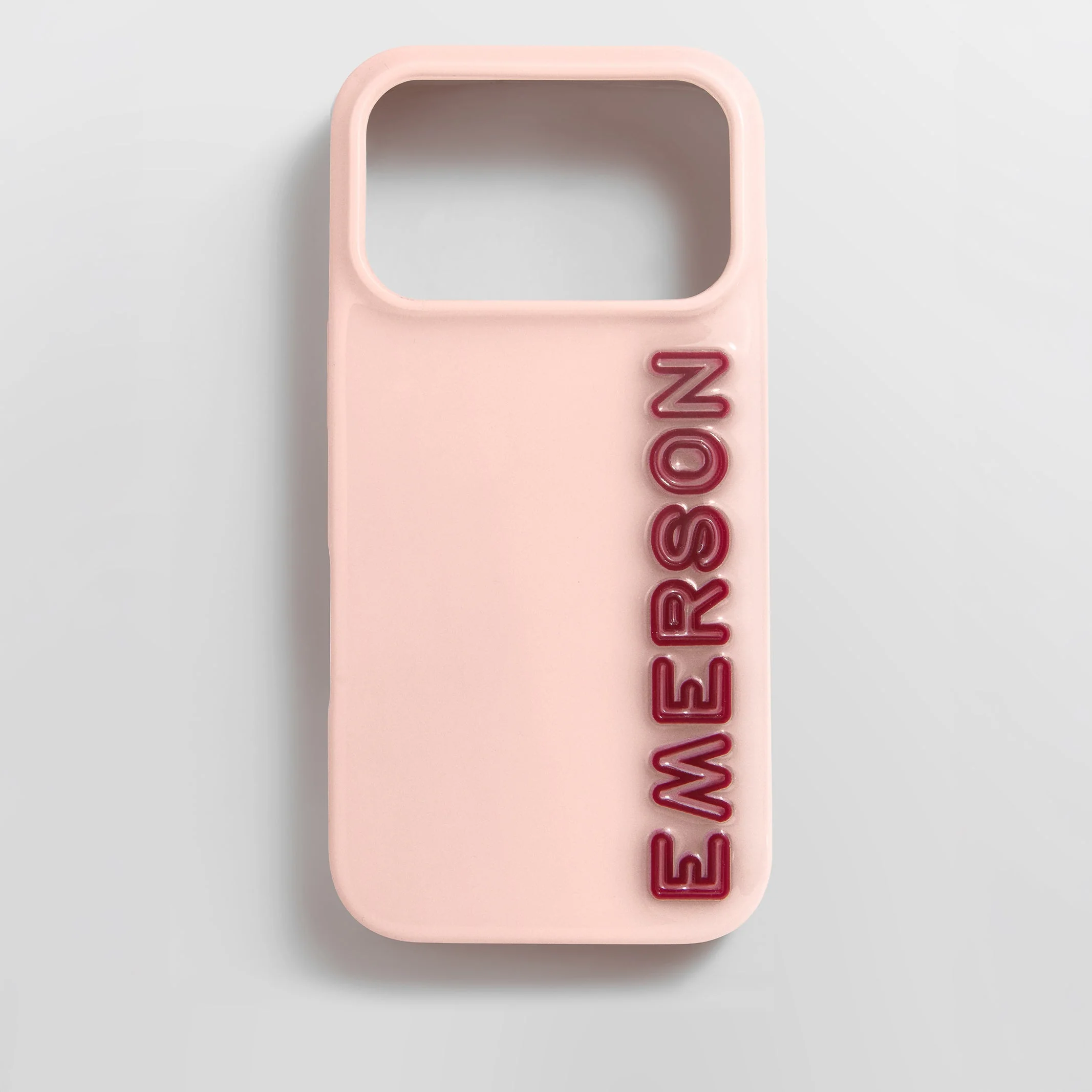 Fine Line Custom iPhone Case - Baby Pink/Maroon