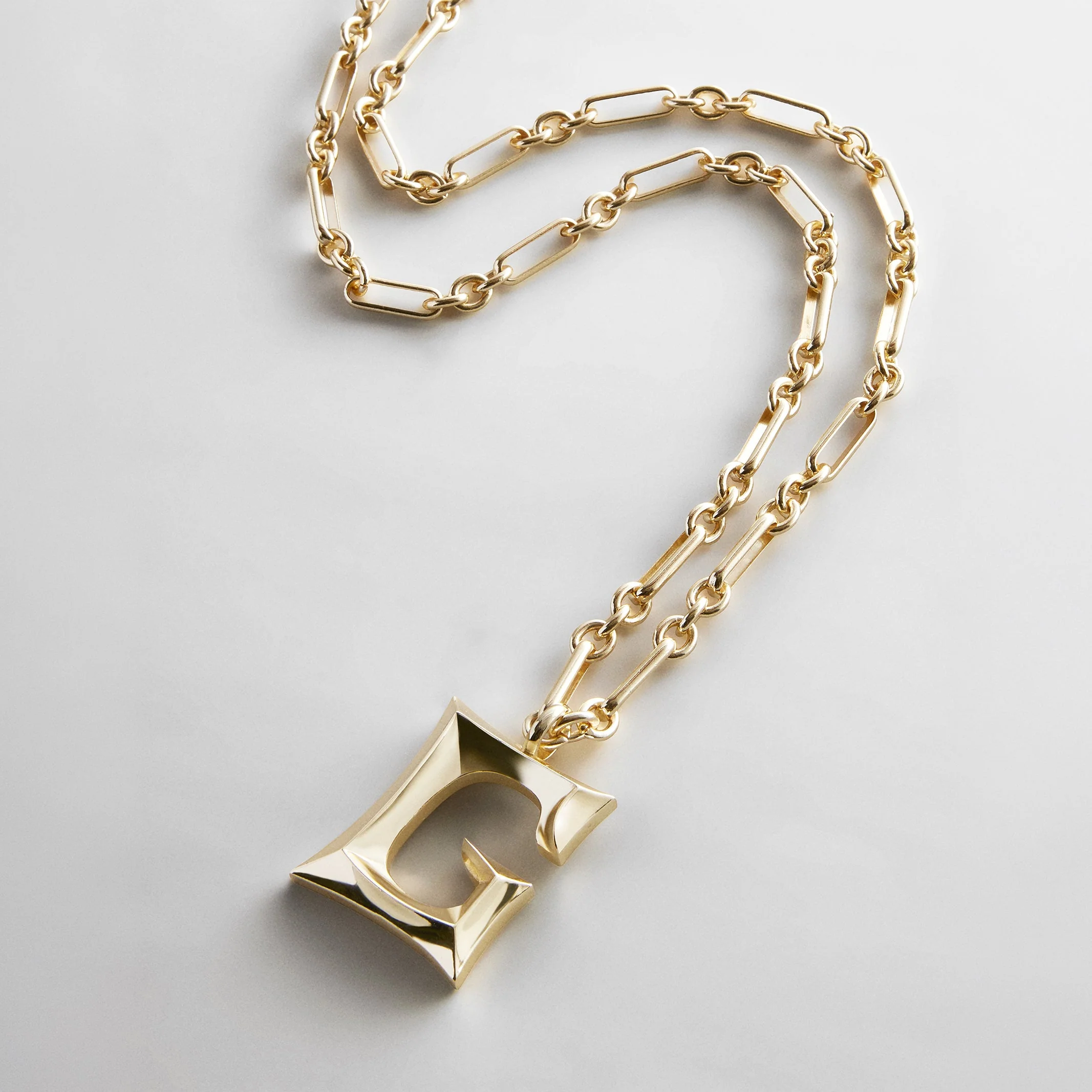 Oversized Gothic Custom Initial Necklace - Oversized Gothic Initial
