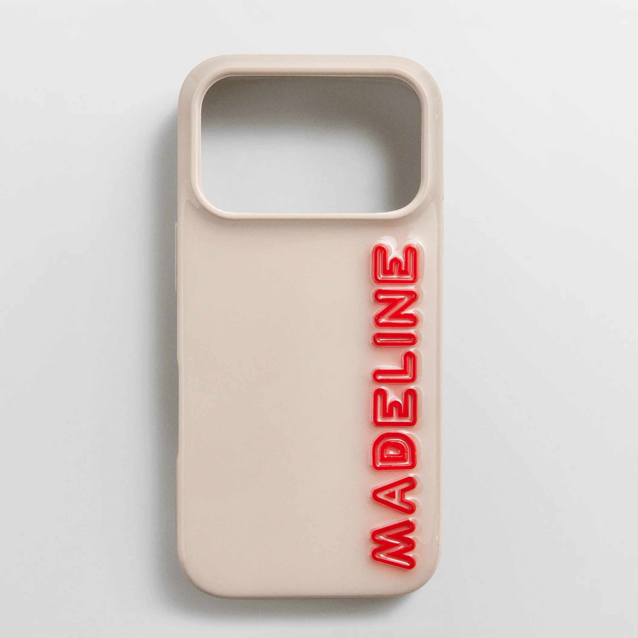 Fine Line Custom iPhone Case - Beige/Red
