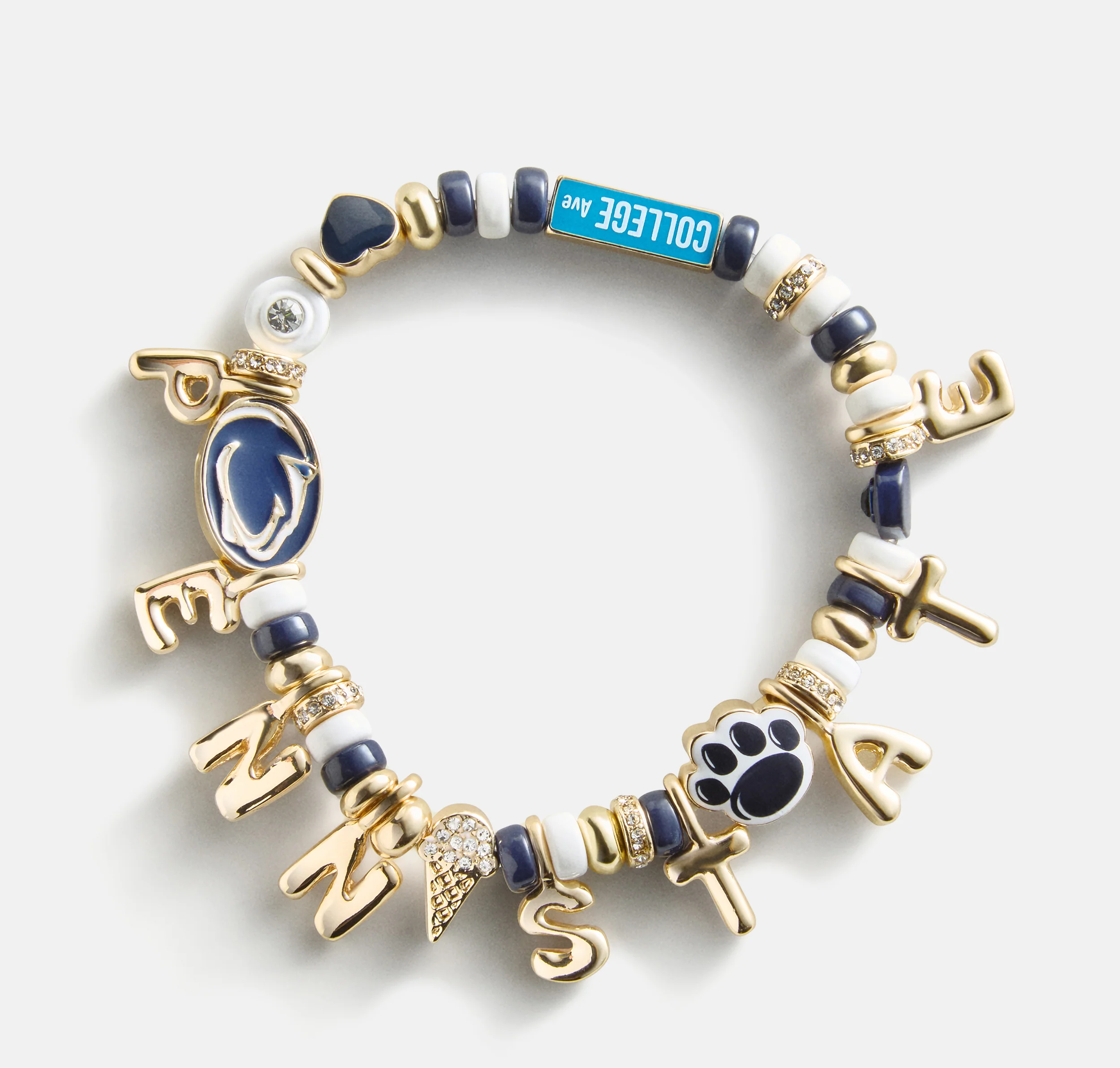 Penn State University Beaded Charm Bracelet - Penn State University