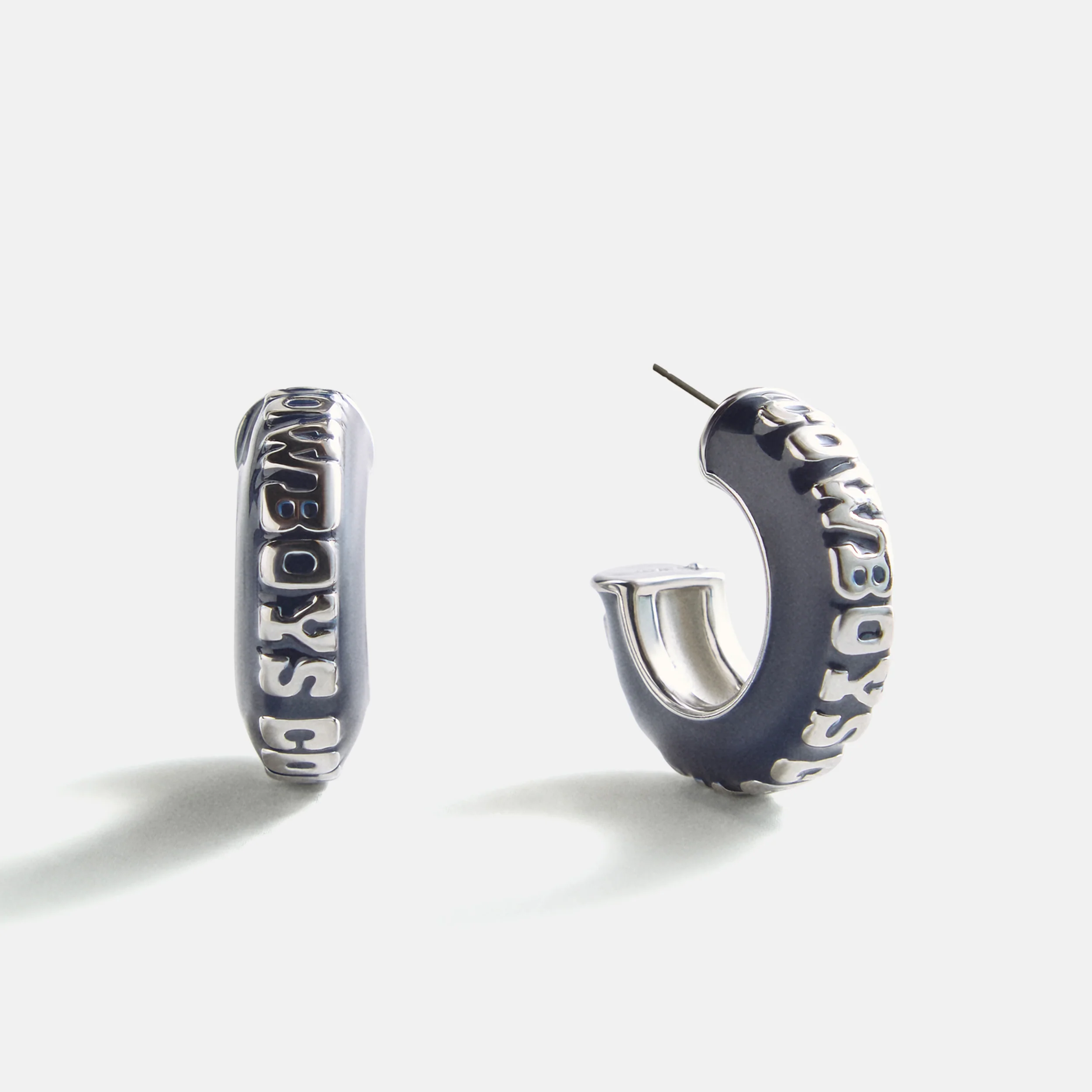 NFL Enamel Hoop Earrings - Dallas Cowboys