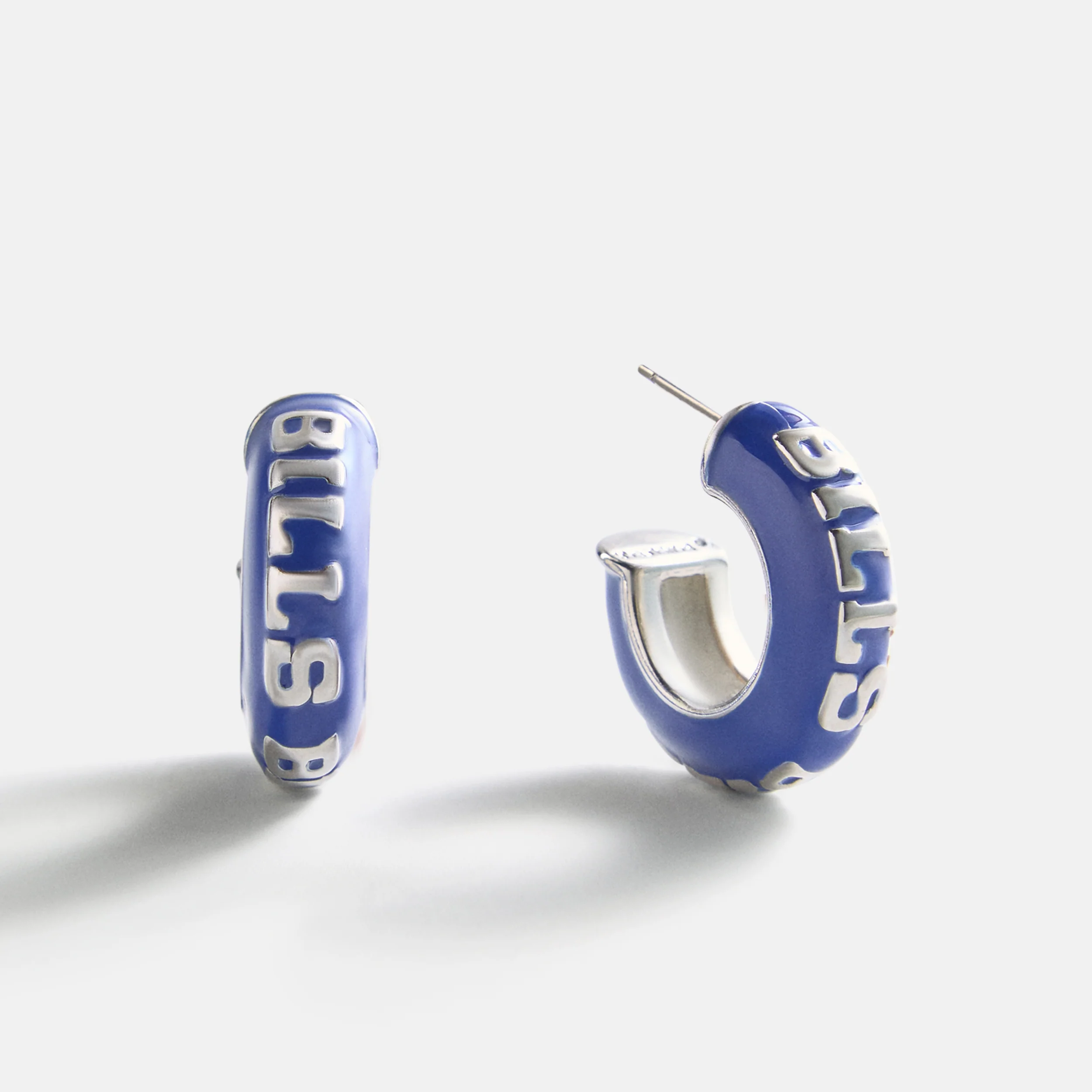 NFL Enamel Hoop Earrings - Buffalo Bills