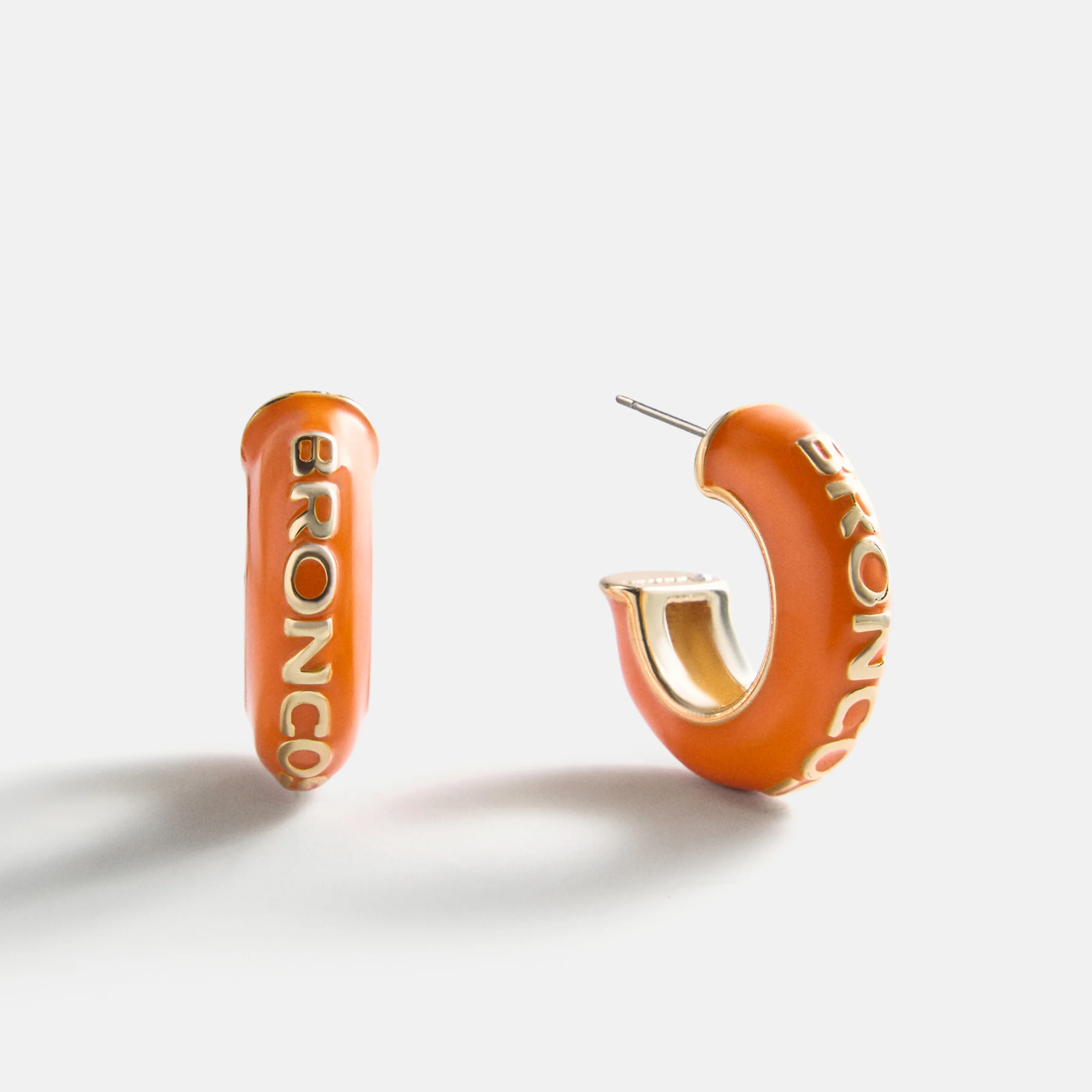 NFL Enamel Hoop Earrings - Denver Broncos