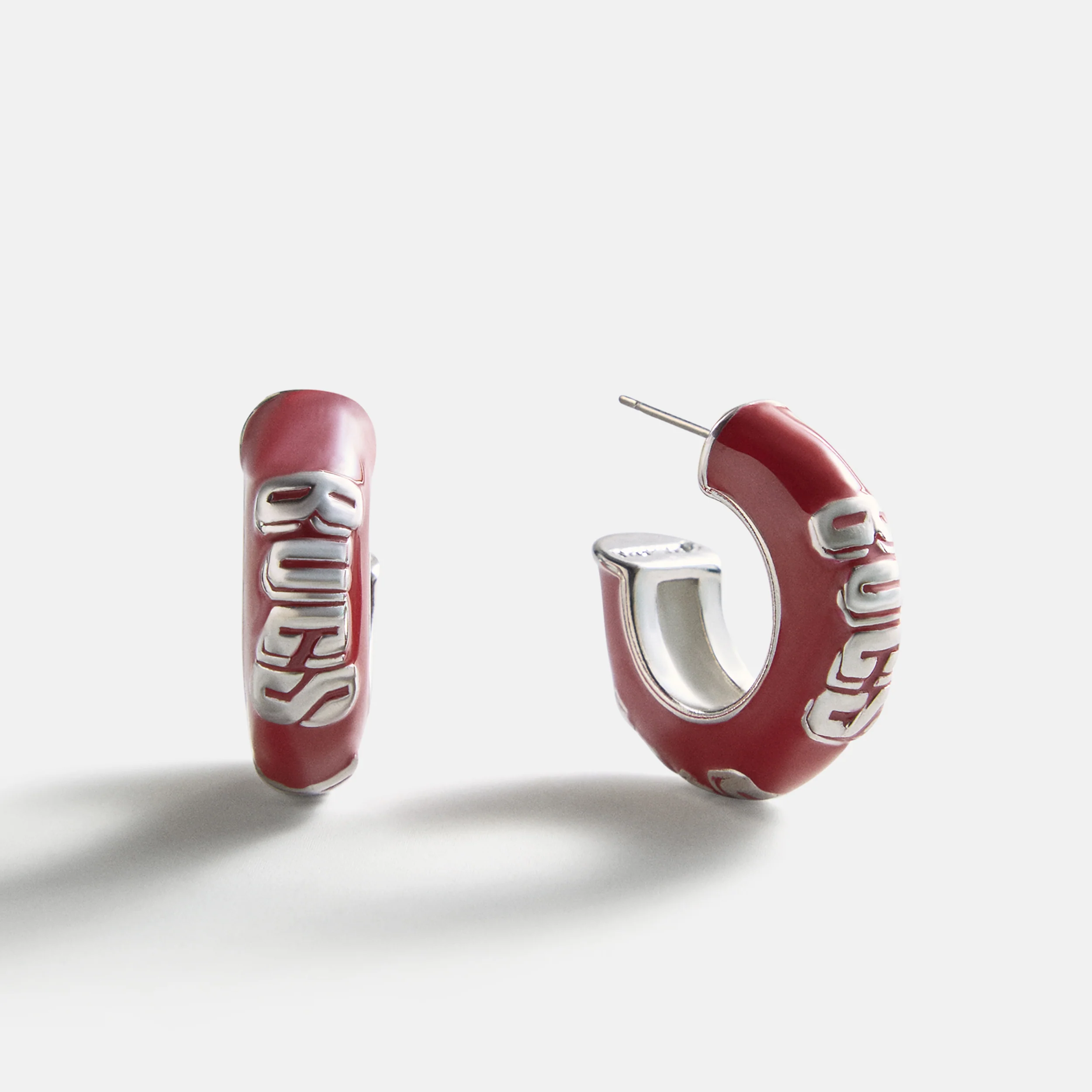 NFL Enamel Hoop Earrings - Tampa Bay Buccaneers
