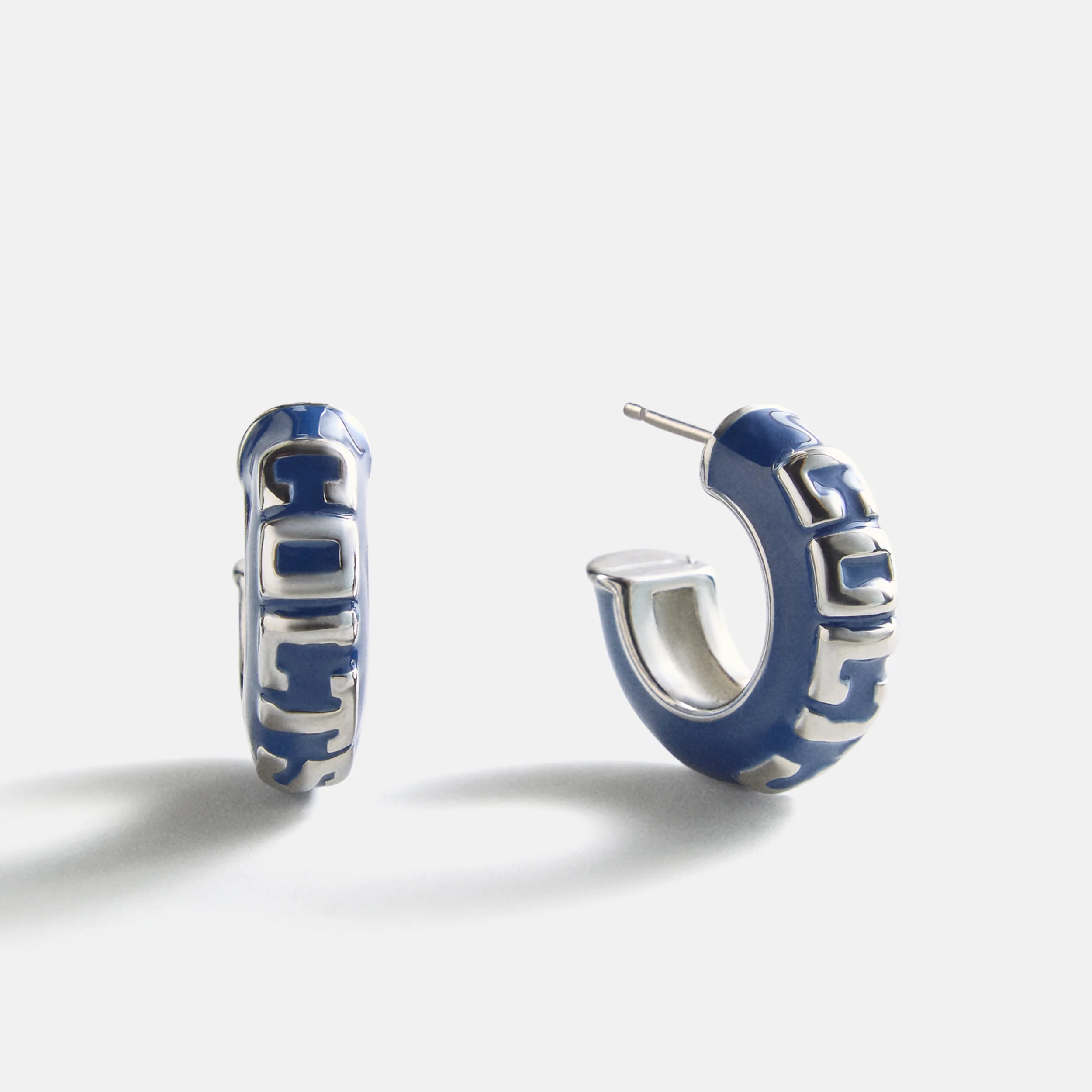 NFL Enamel Hoop Earrings - Indianapolis Colts