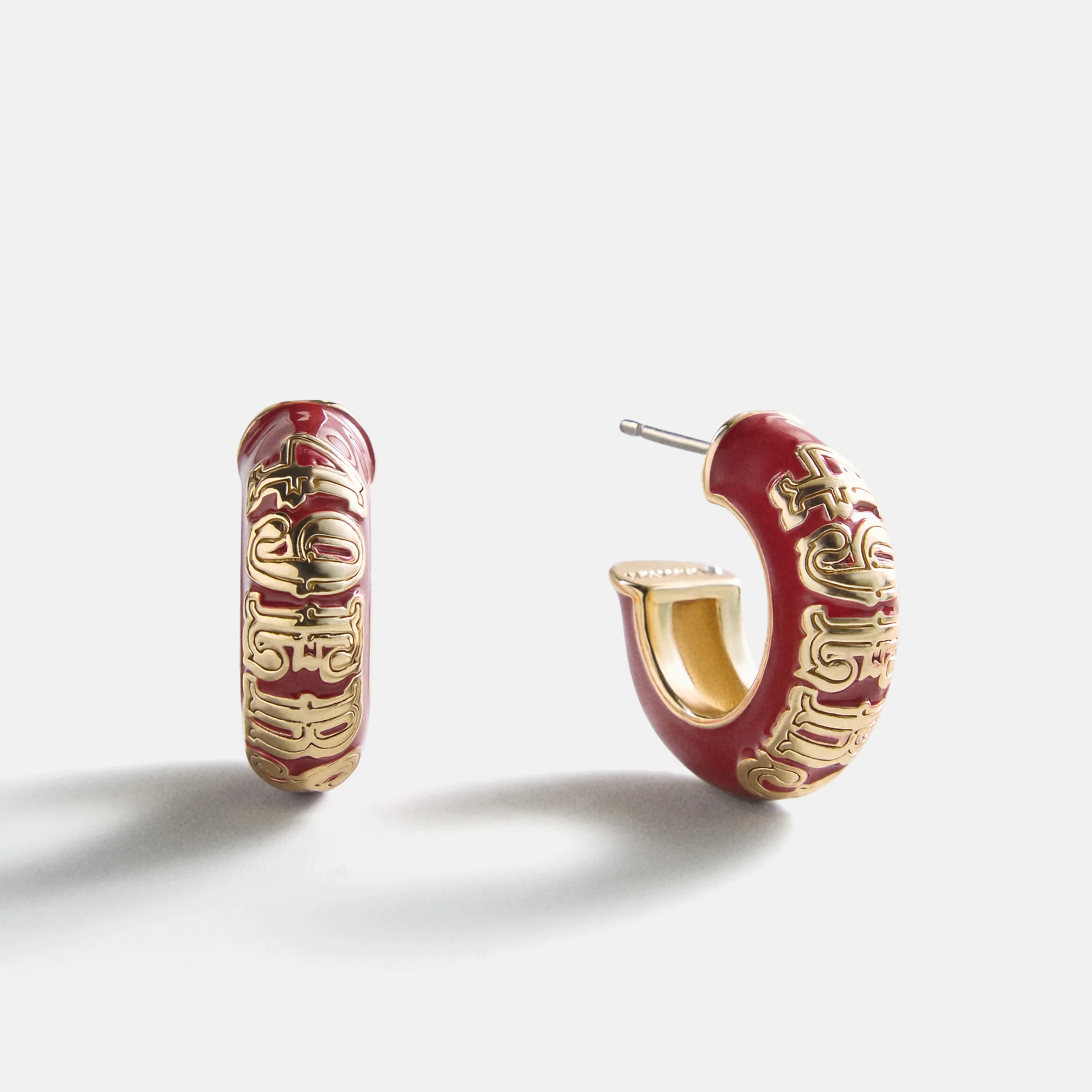 NFL Enamel Hoop Earrings - San Francisco 49ers