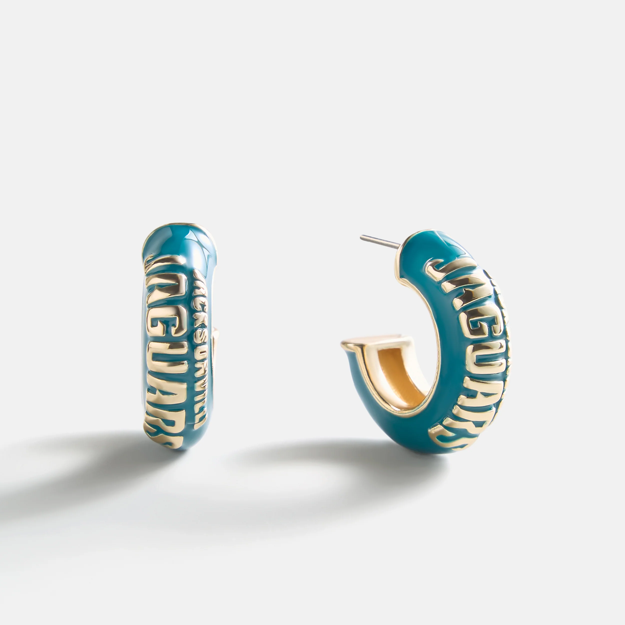 NFL Enamel Hoop Earrings - Jacksonville Jaguars