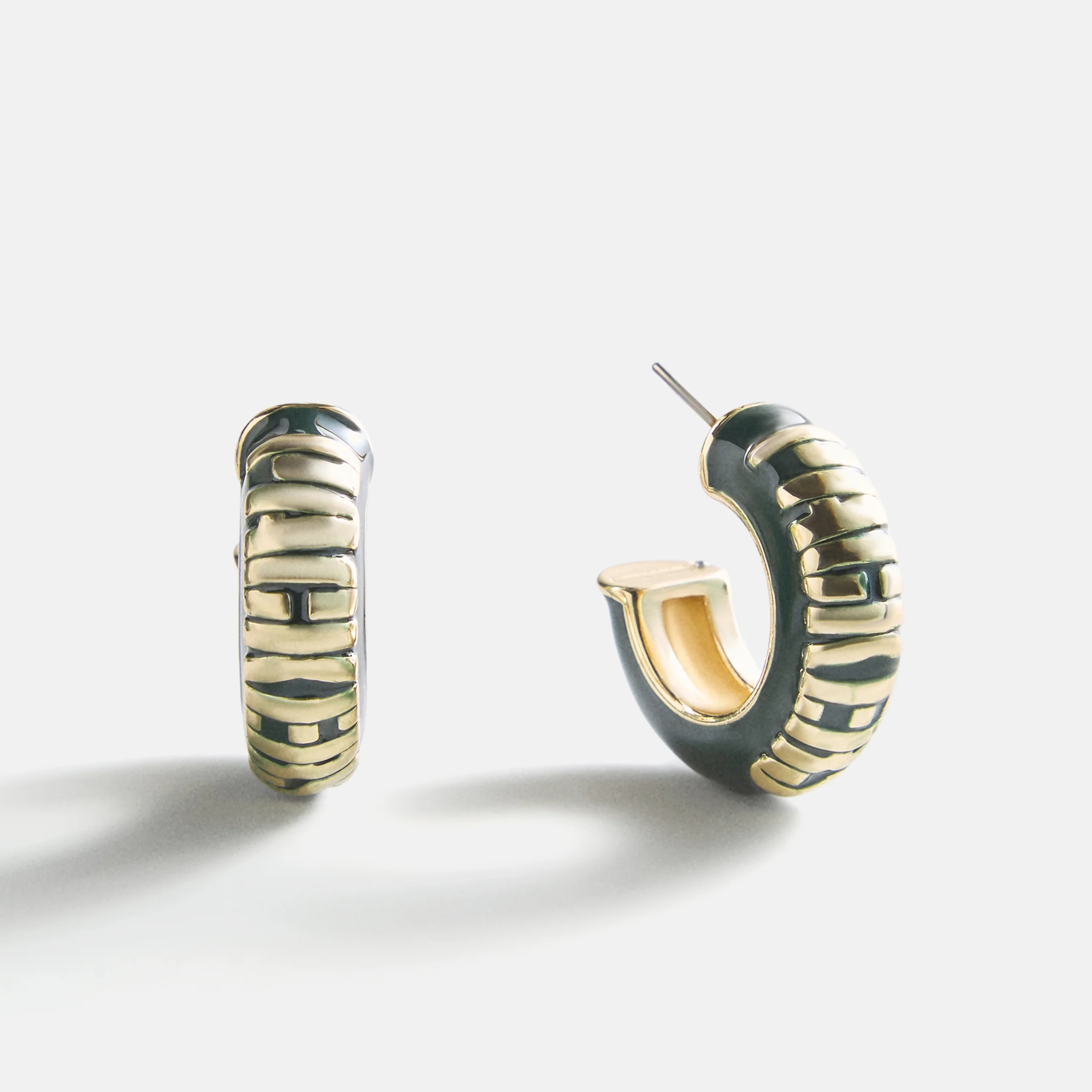 NFL Enamel Hoop Earrings - Green Bay Packers