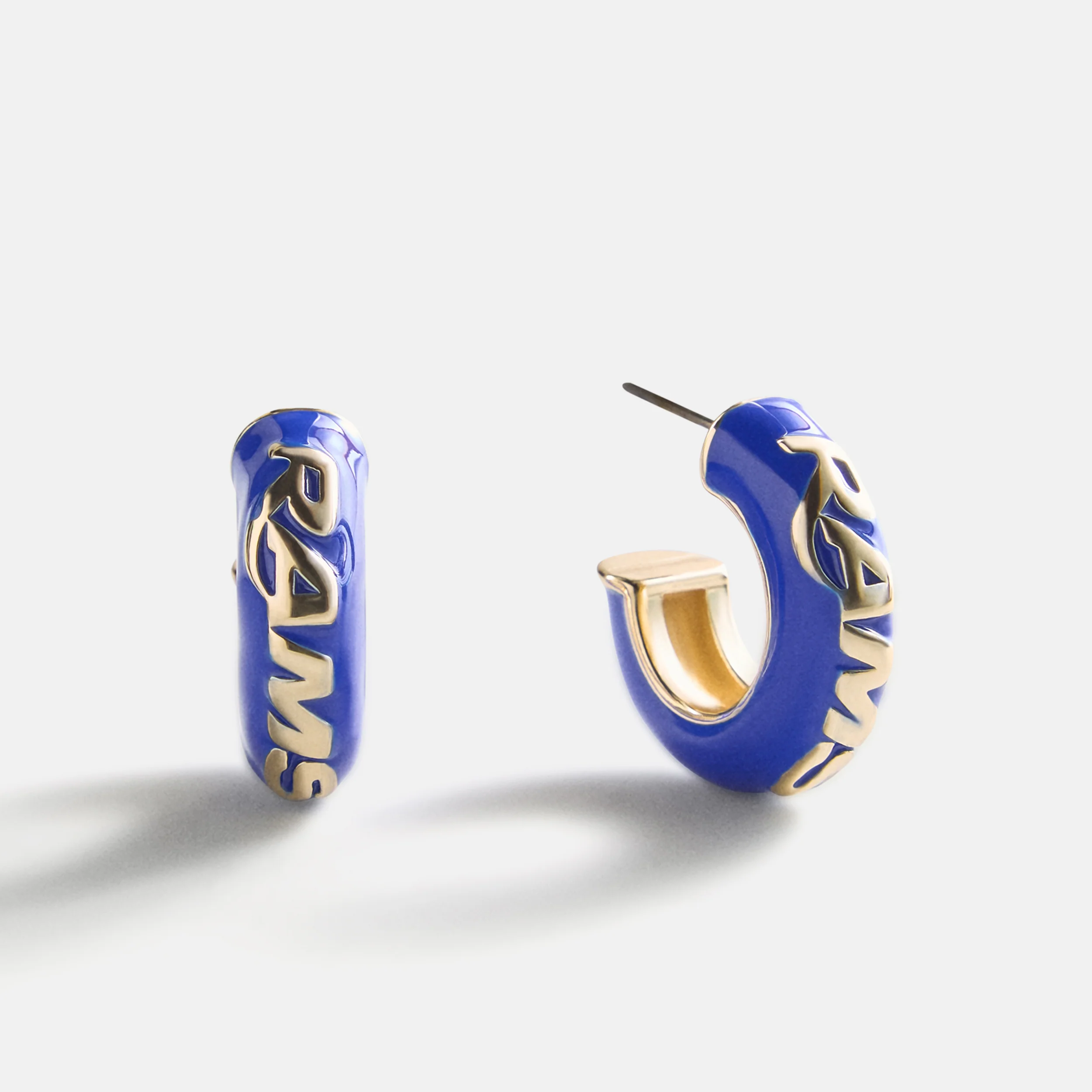 NFL Enamel Hoop Earrings - Los Angeles Rams