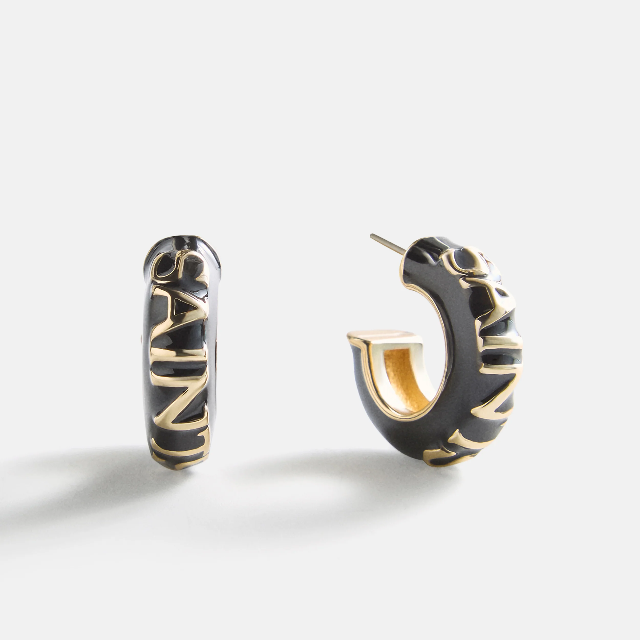 NFL Enamel Hoop Earrings - New Orleans Saints