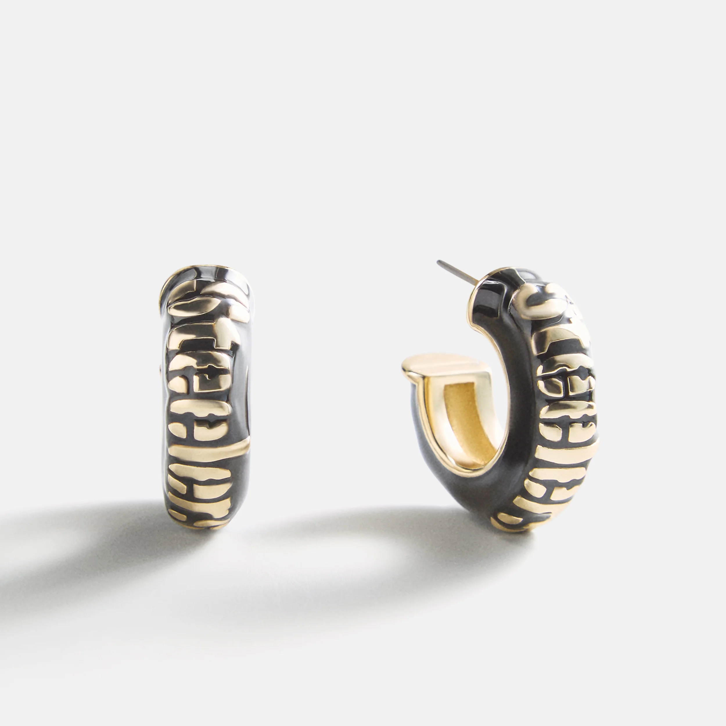 NFL Enamel Hoop Earrings - Pittsburgh Steelers