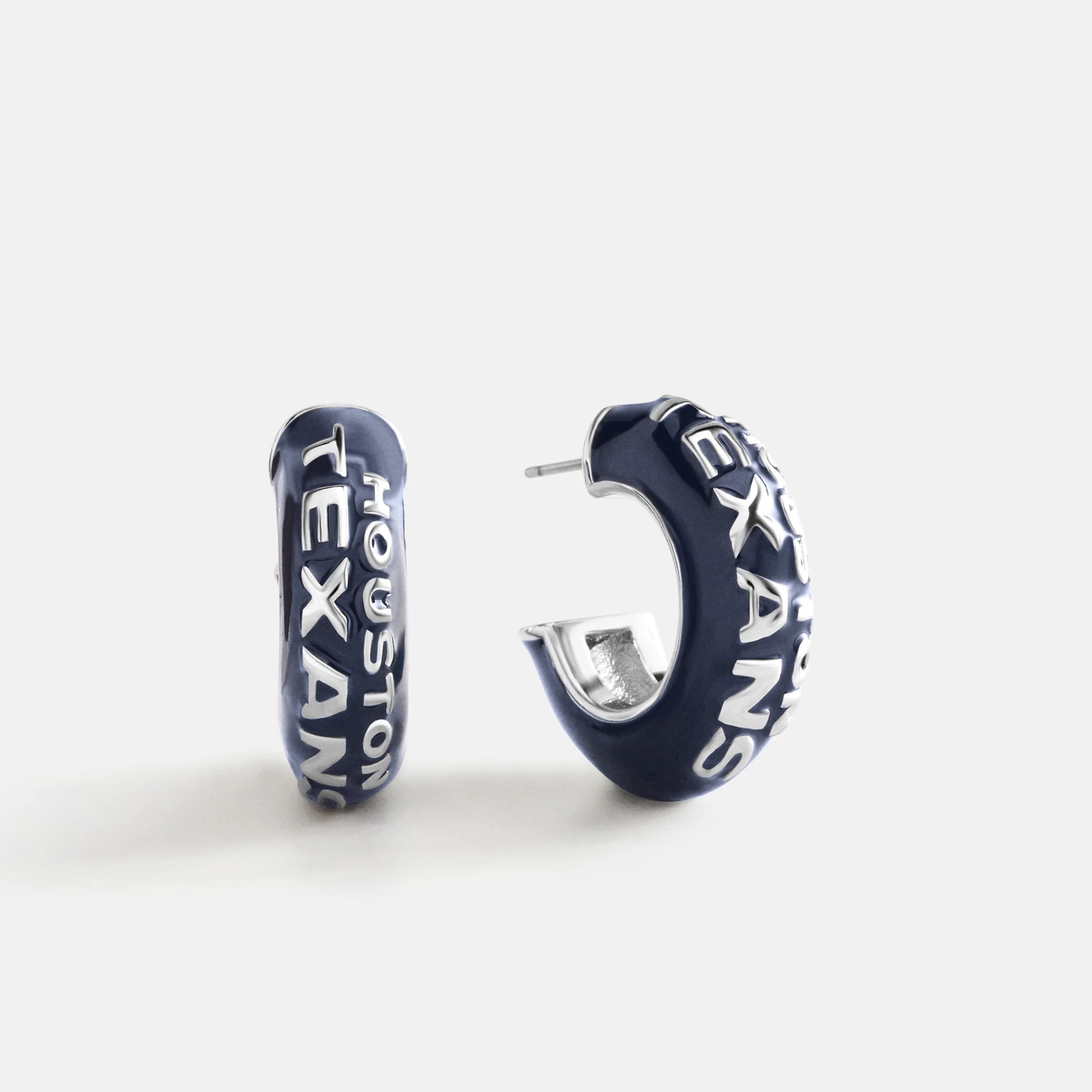 NFL Enamel Hoop Earrings - Houston Texans