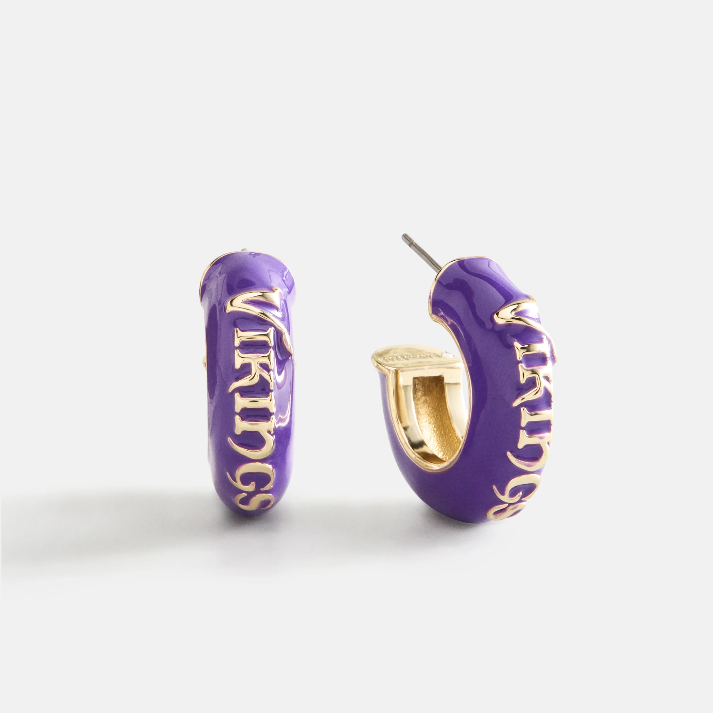 NFL Enamel Hoop Earrings - Minnesota Vikings