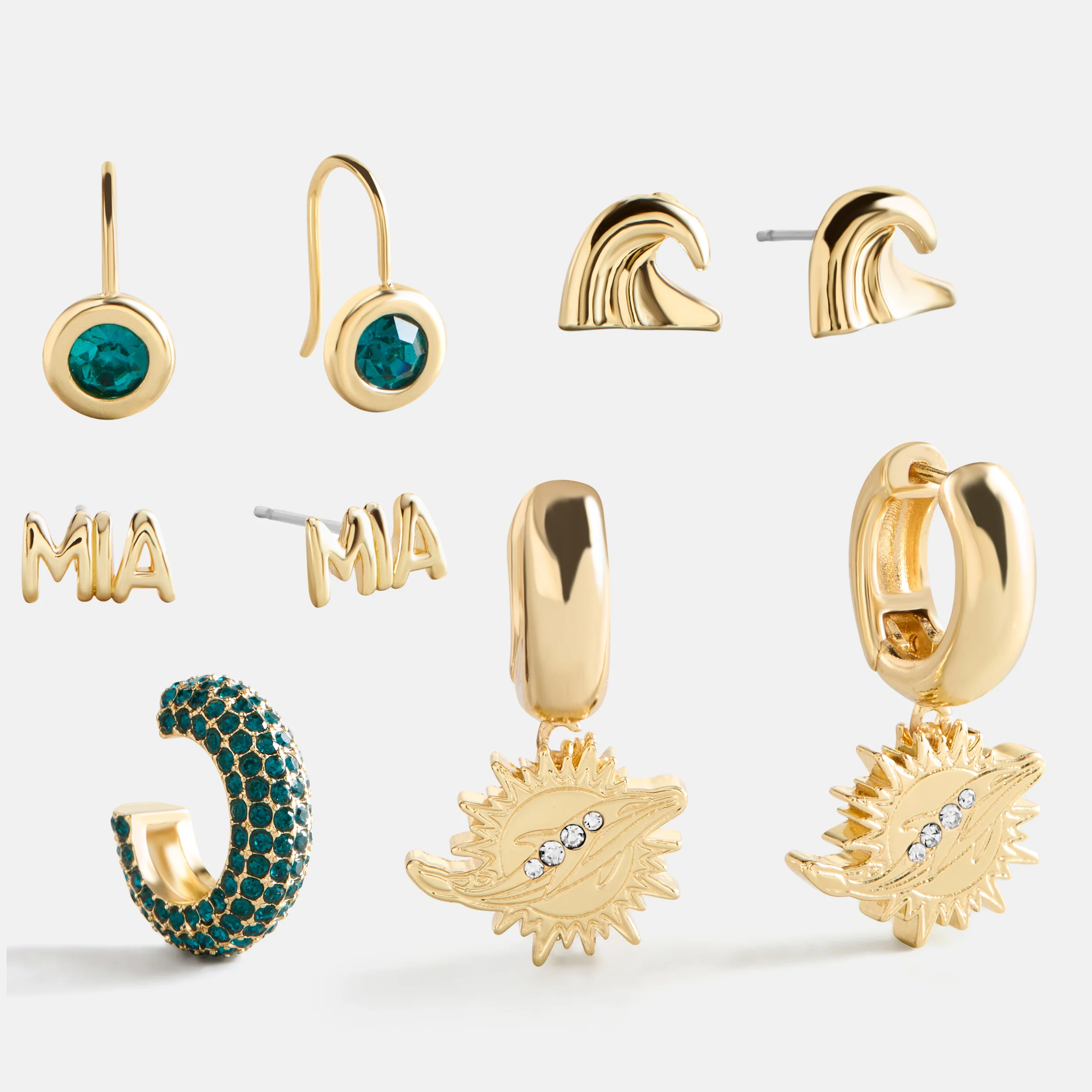 NFL Earring Stack Set - Miami Dolphins