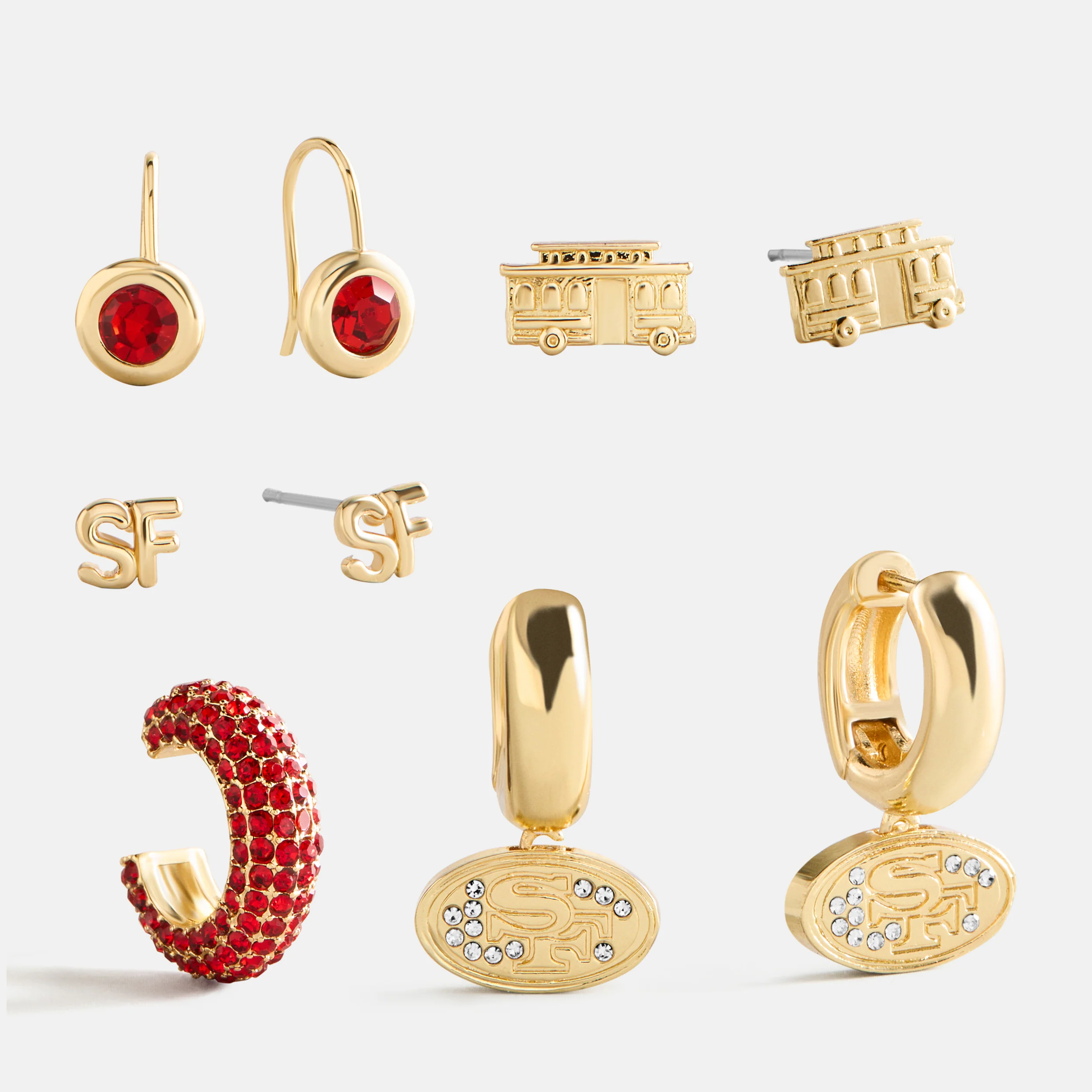 NFL Earring Stack Set - San Francisco 49ers