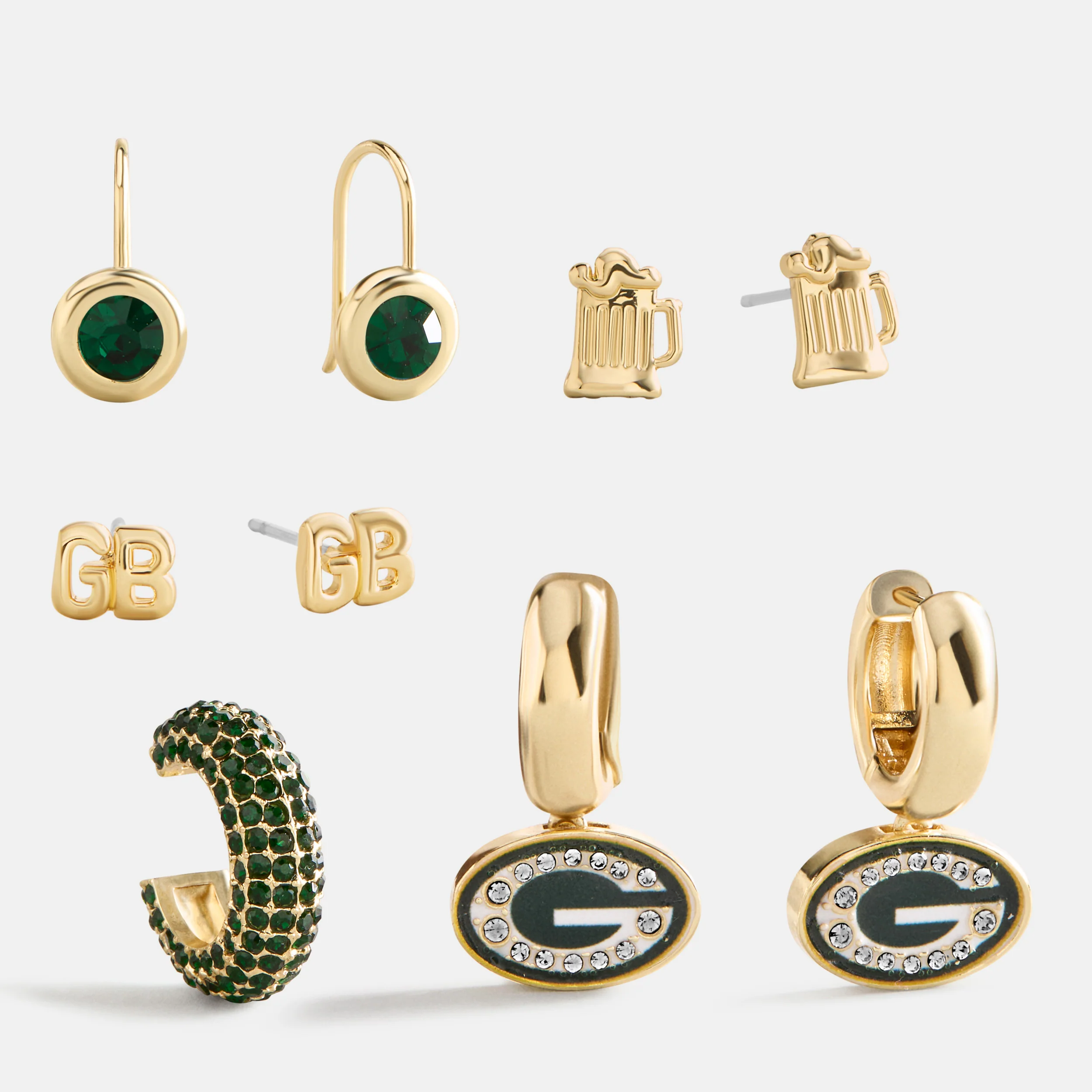 NFL Earring Stack Set - Green Bay Packers