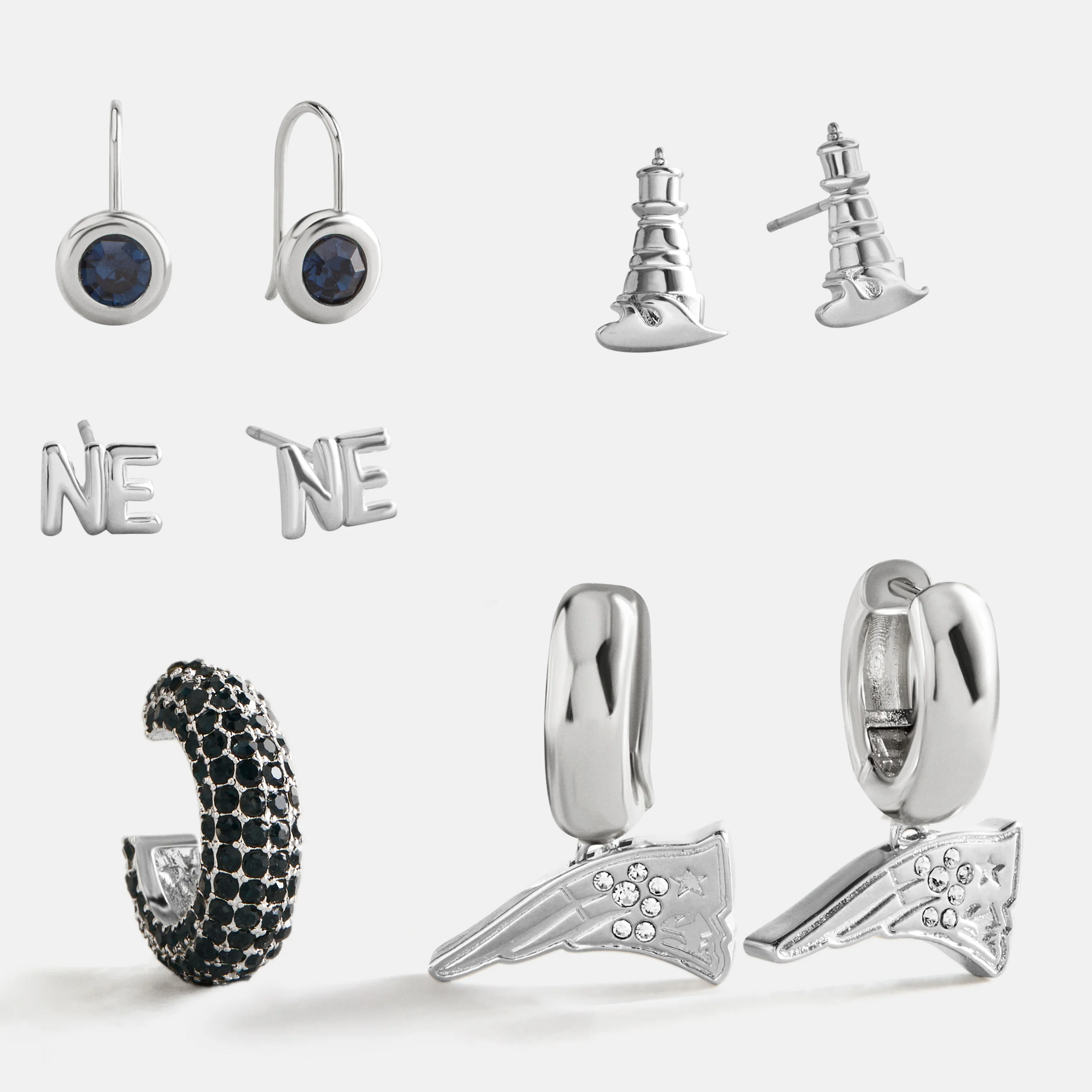 NFL Earring Stack Set - New England Patriots