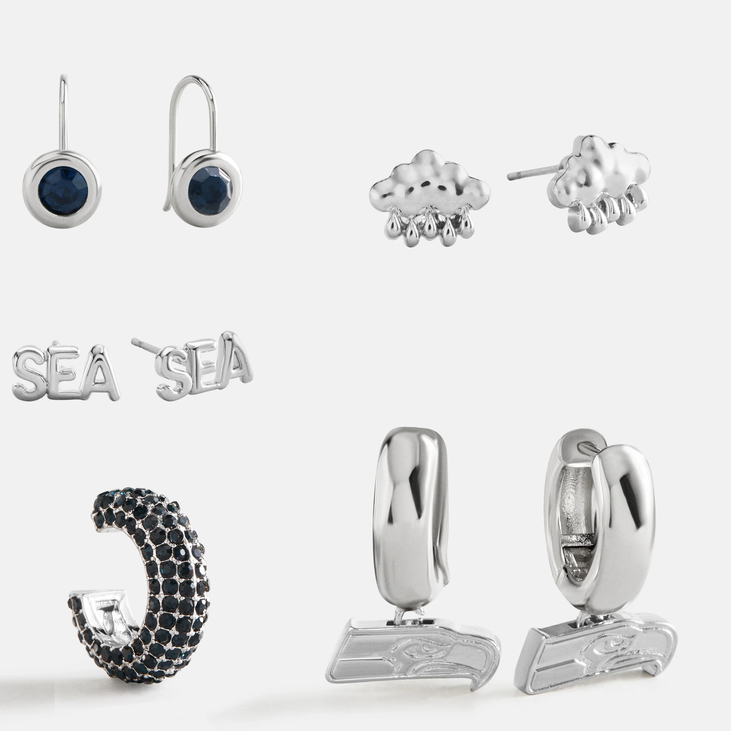 NFL Earring Stack Set - Seattle Seahawks