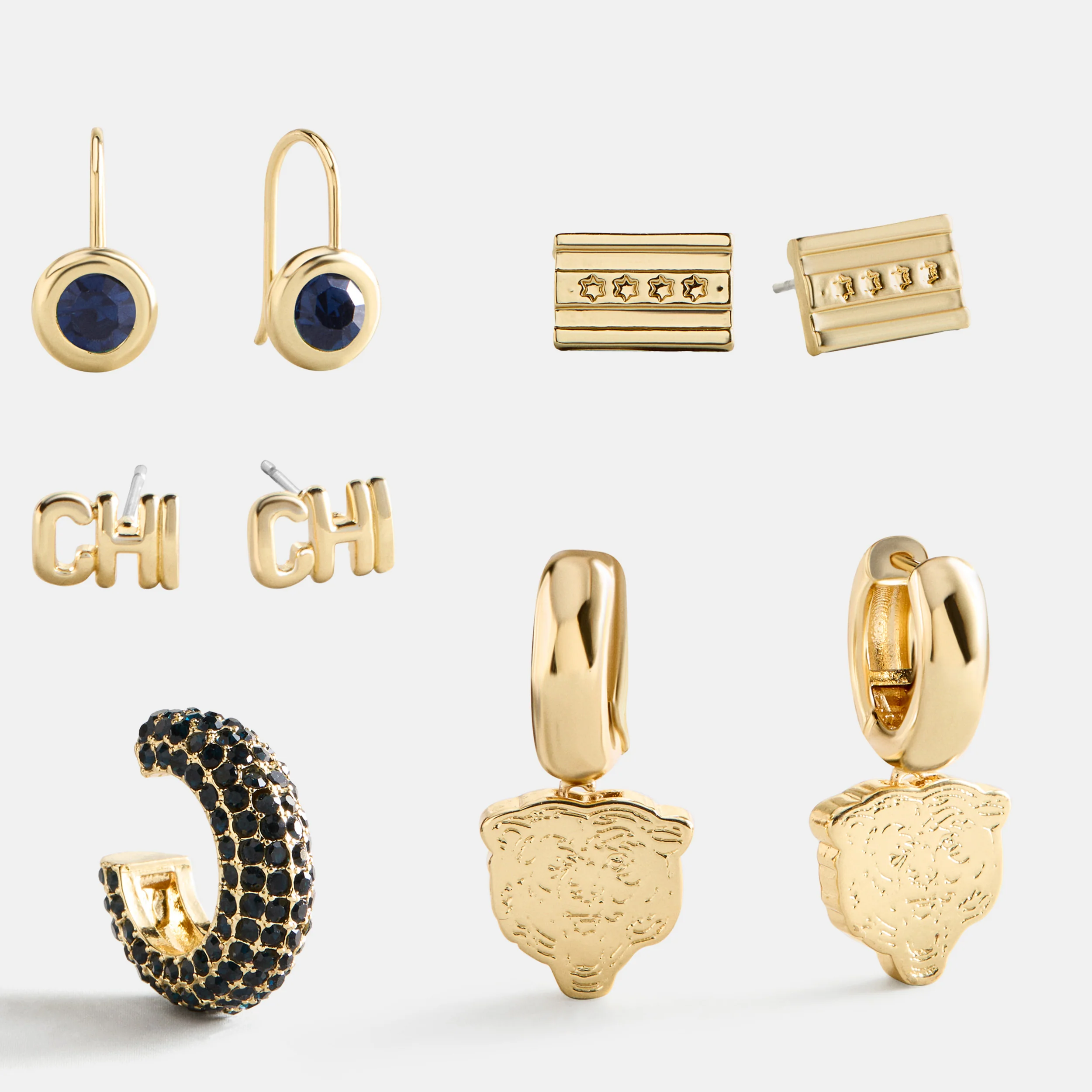 NFL Earring Stack Set - Chicago Bears