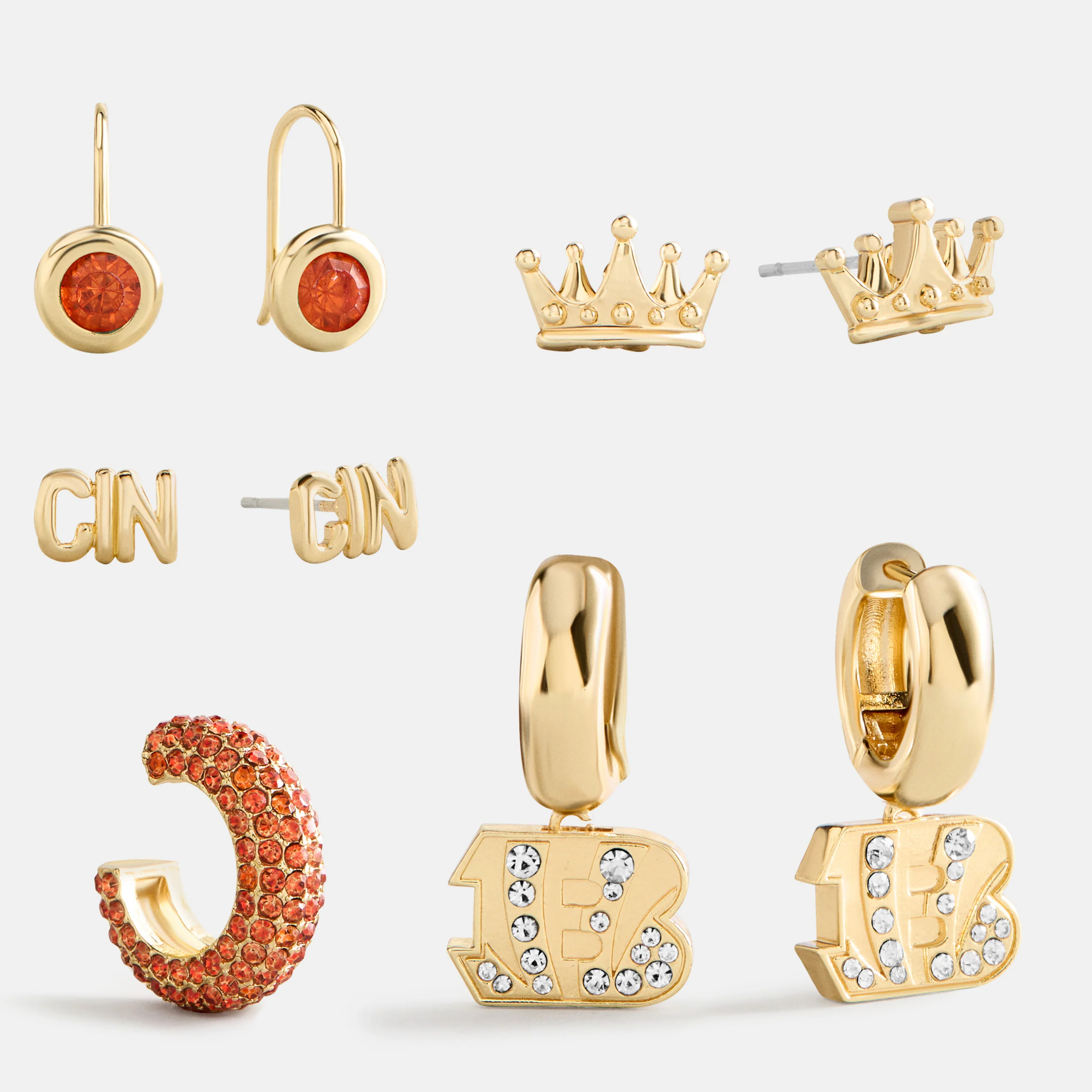 NFL Earring Stack Set - Cincinnati Bengals