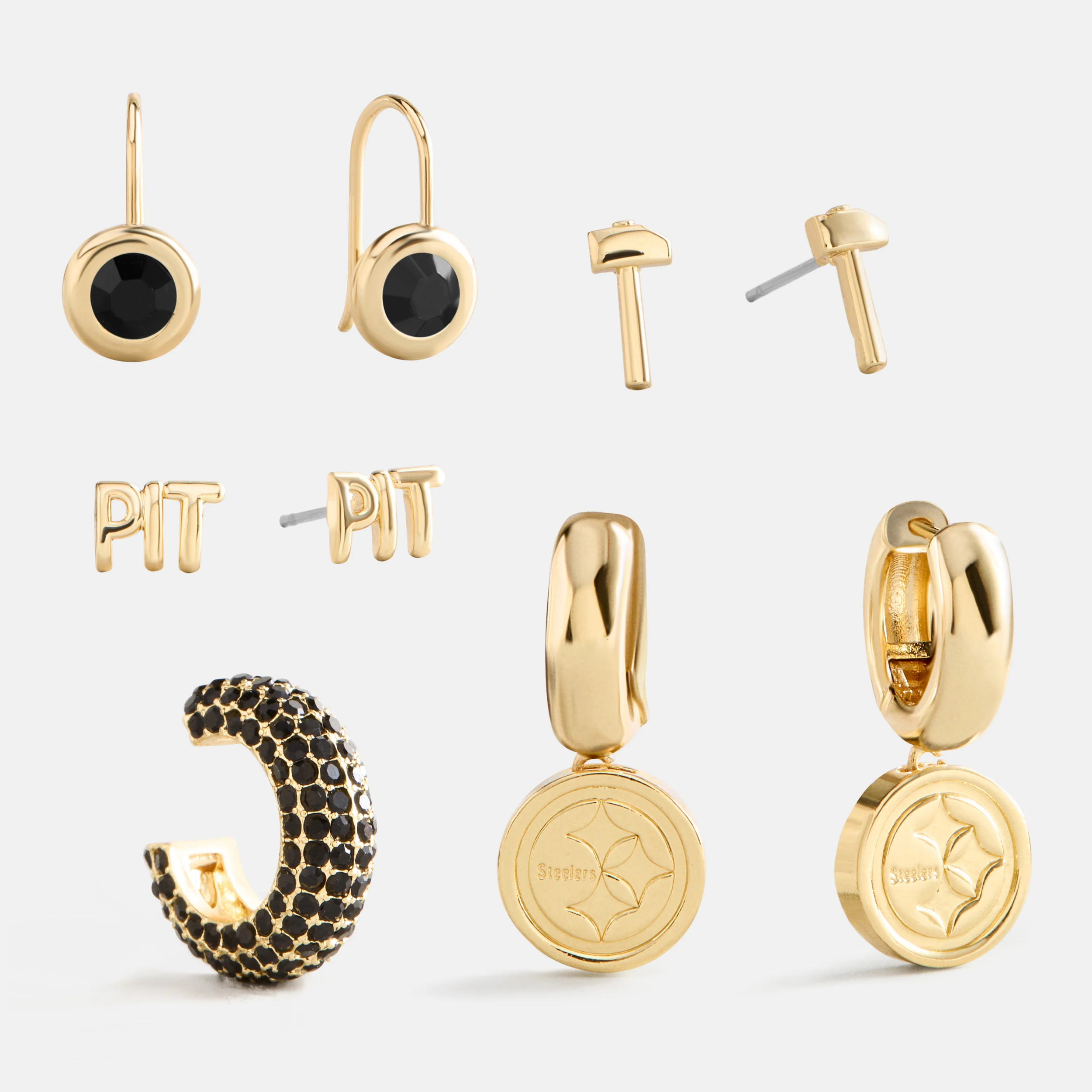 NFL Earring Stack Set - Pittsburgh Steelers