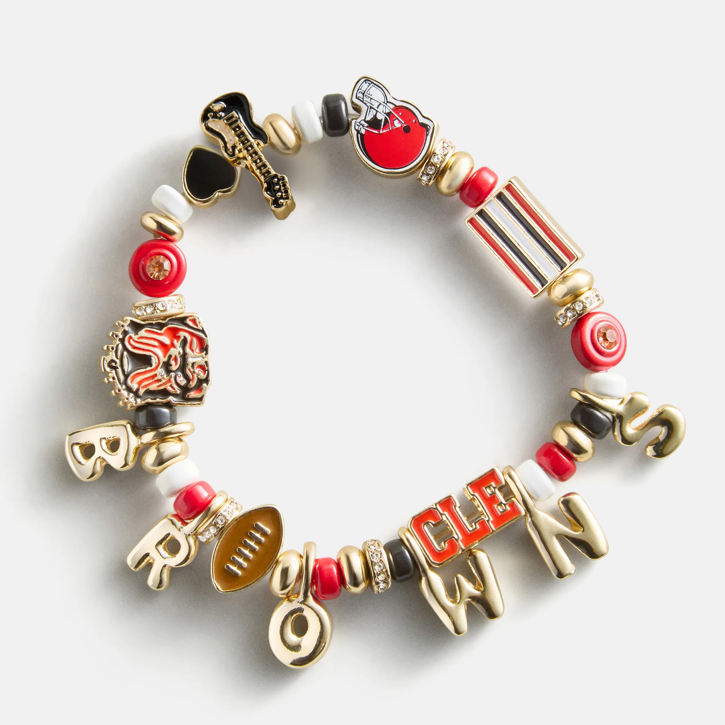 NFL Beaded Charm Bracelet - Cleveland Browns