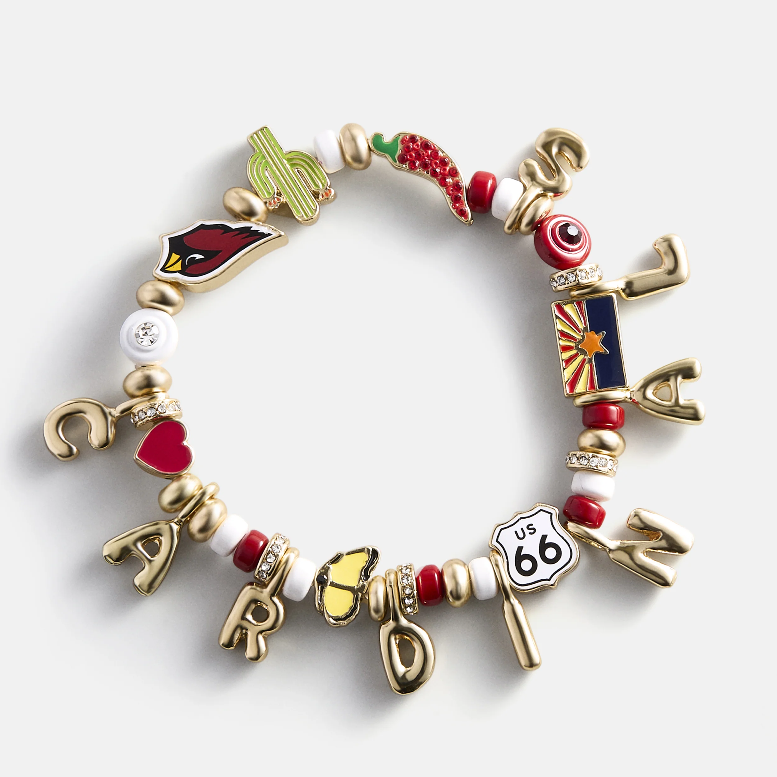 NFL Beaded Charm Bracelet - Arizona Cardinals
