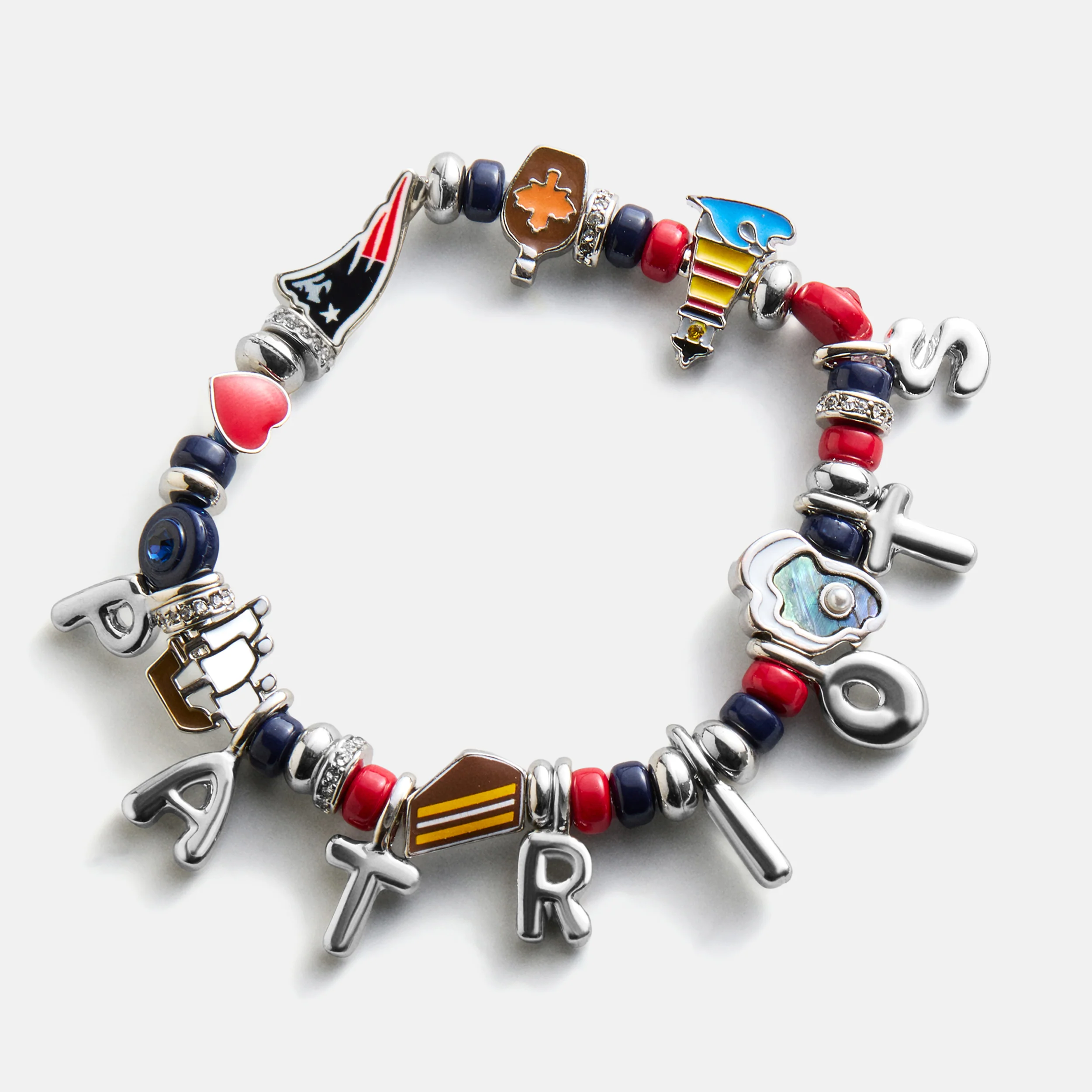 NFL Beaded Charm Bracelet - New England Patriots