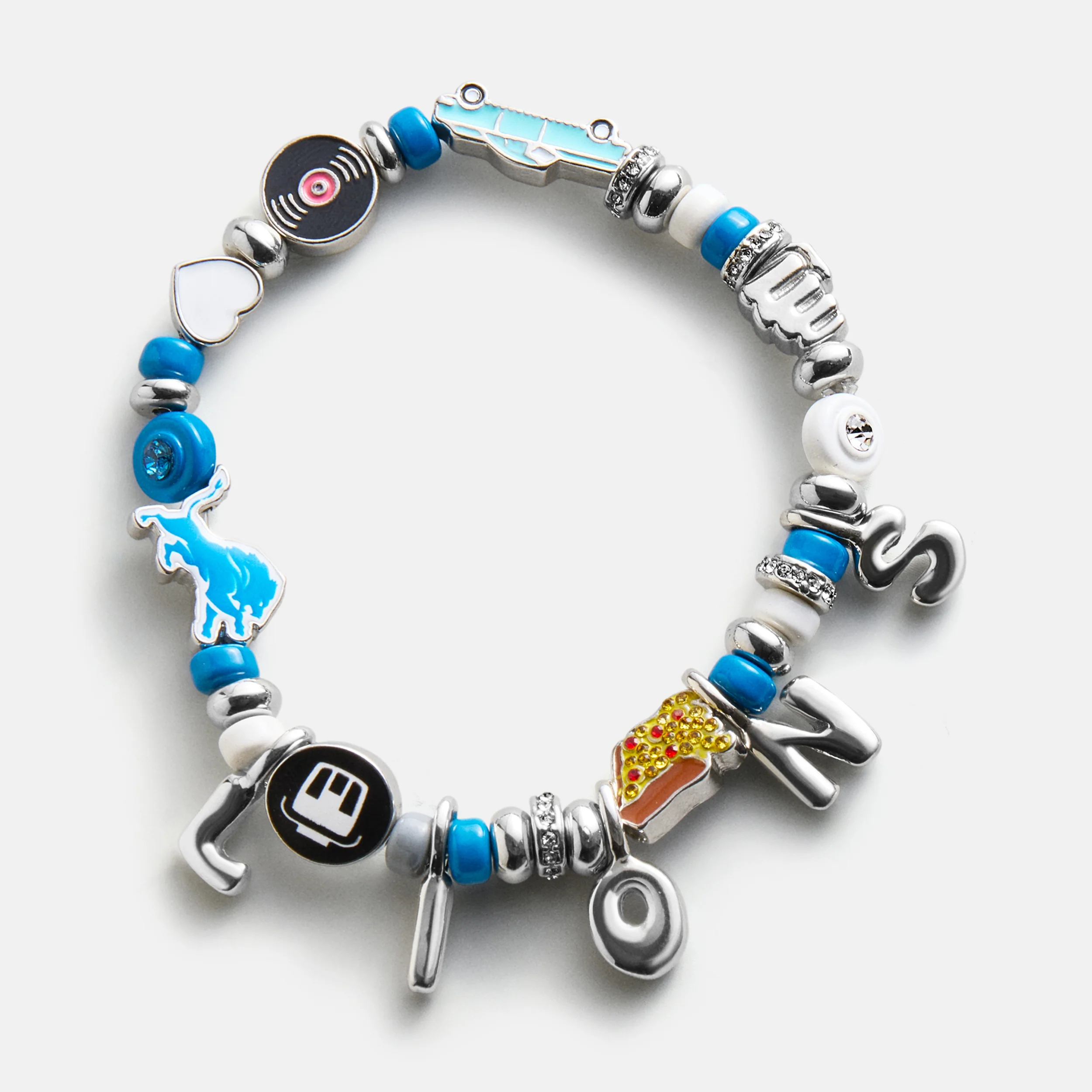 NFL Beaded Charm Bracelet - Detroit Lions