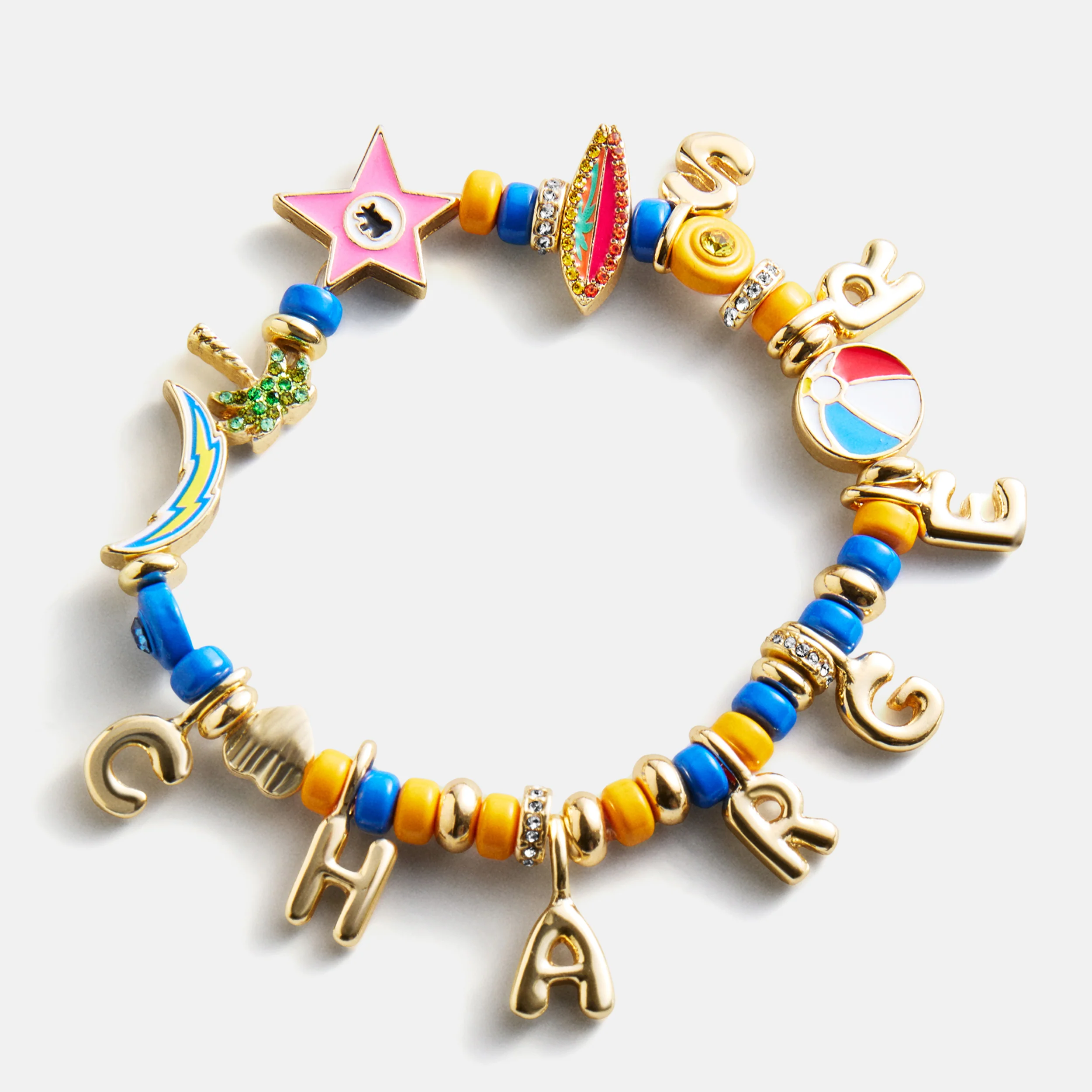 NFL Beaded Charm Bracelet - Los Angeles Chargers