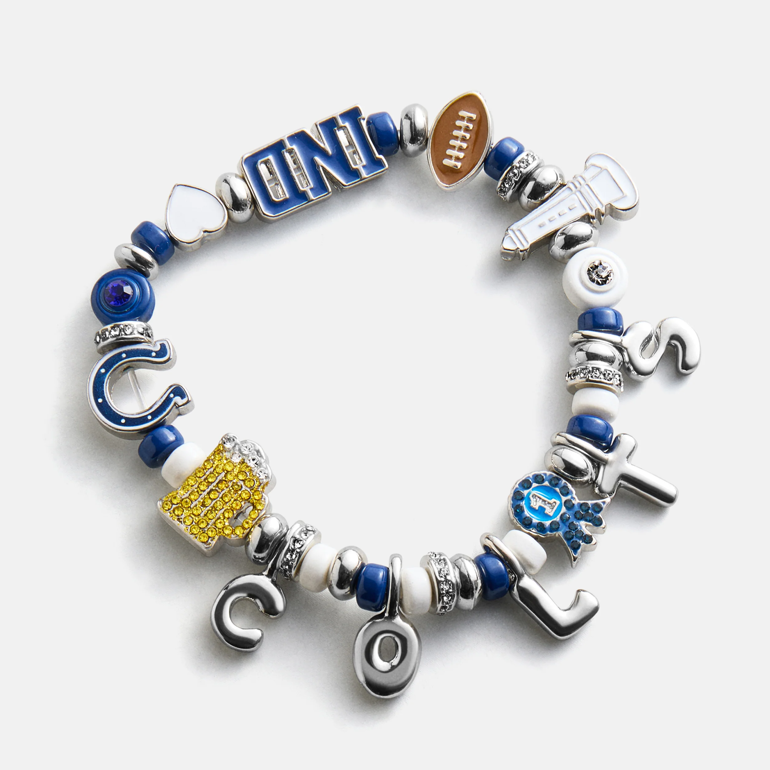 NFL Beaded Charm Bracelet - Indianapolis Colts
