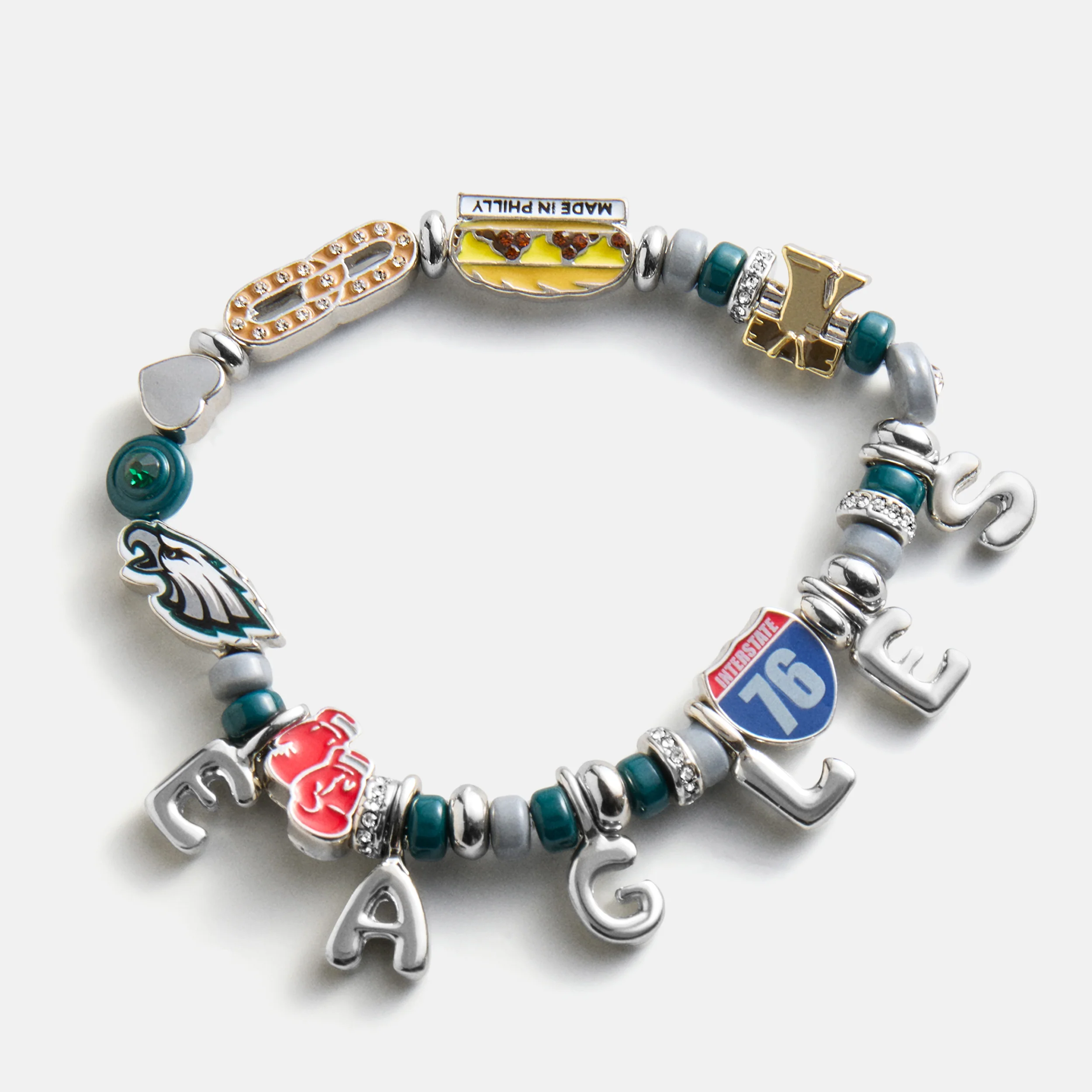 NFL Beaded Charm Bracelet - Philadelphia Eagles