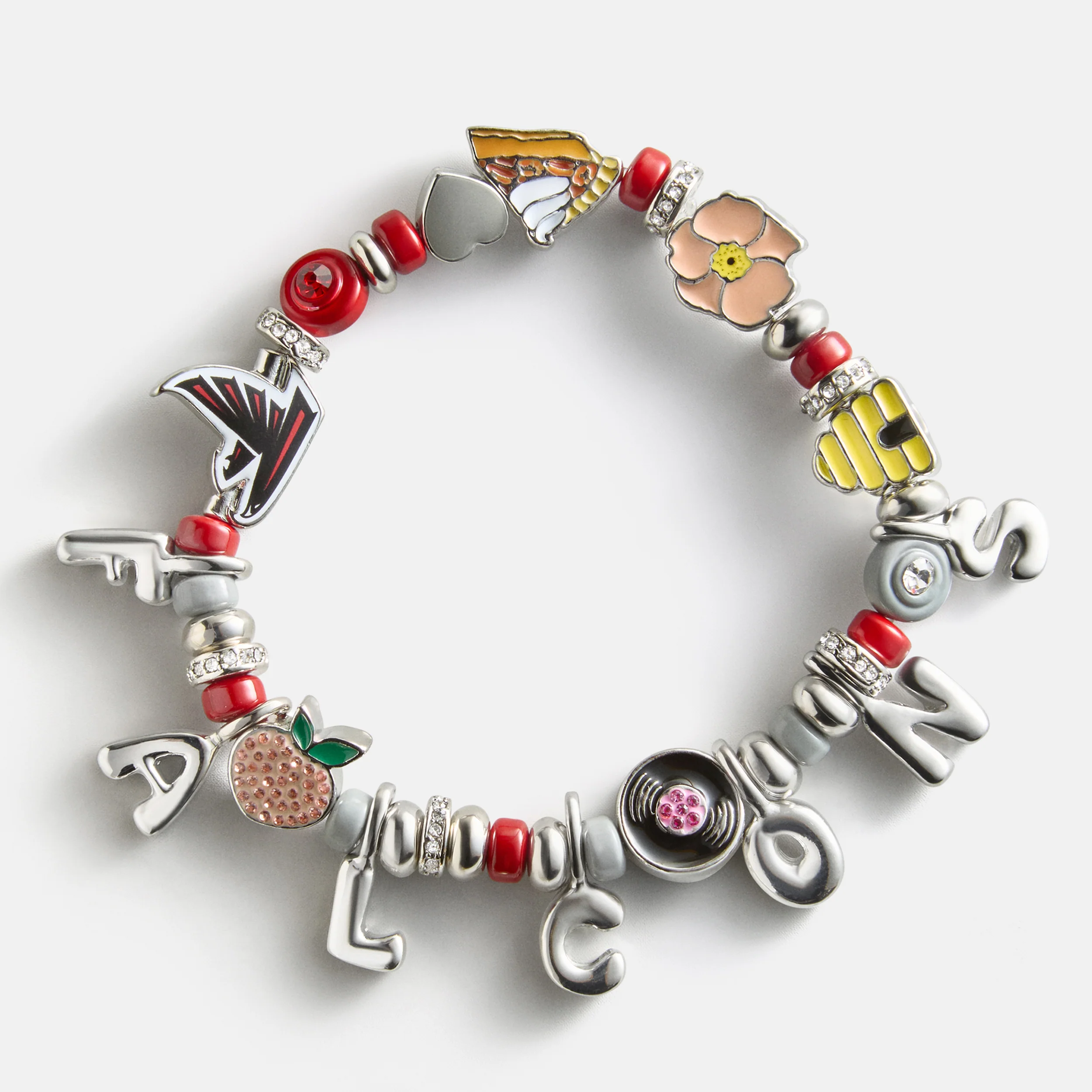 NFL Beaded Charm Bracelet - Atlanta Falcons