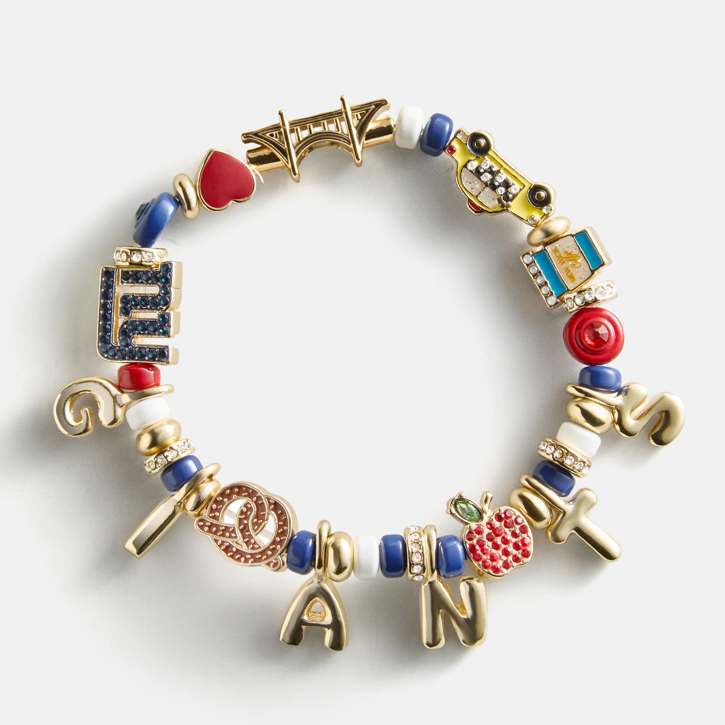 NFL Beaded Charm Bracelet - New York Giants