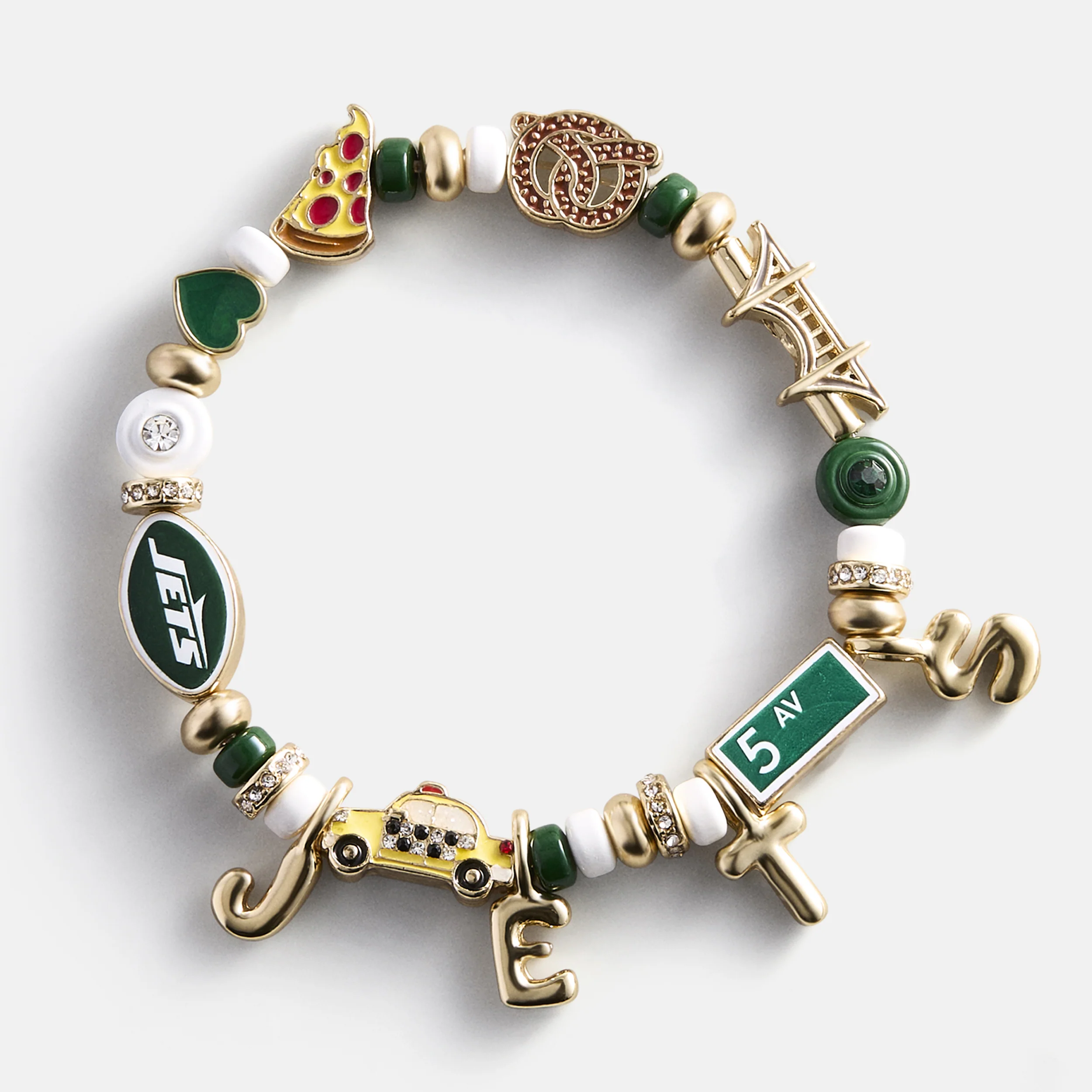 NFL Beaded Charm Bracelet - New York Jets