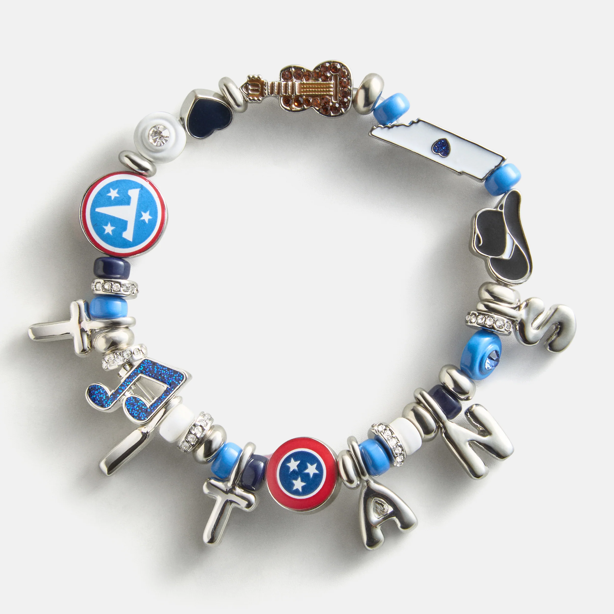 NFL Beaded Charm Bracelet - Tennessee Titans
