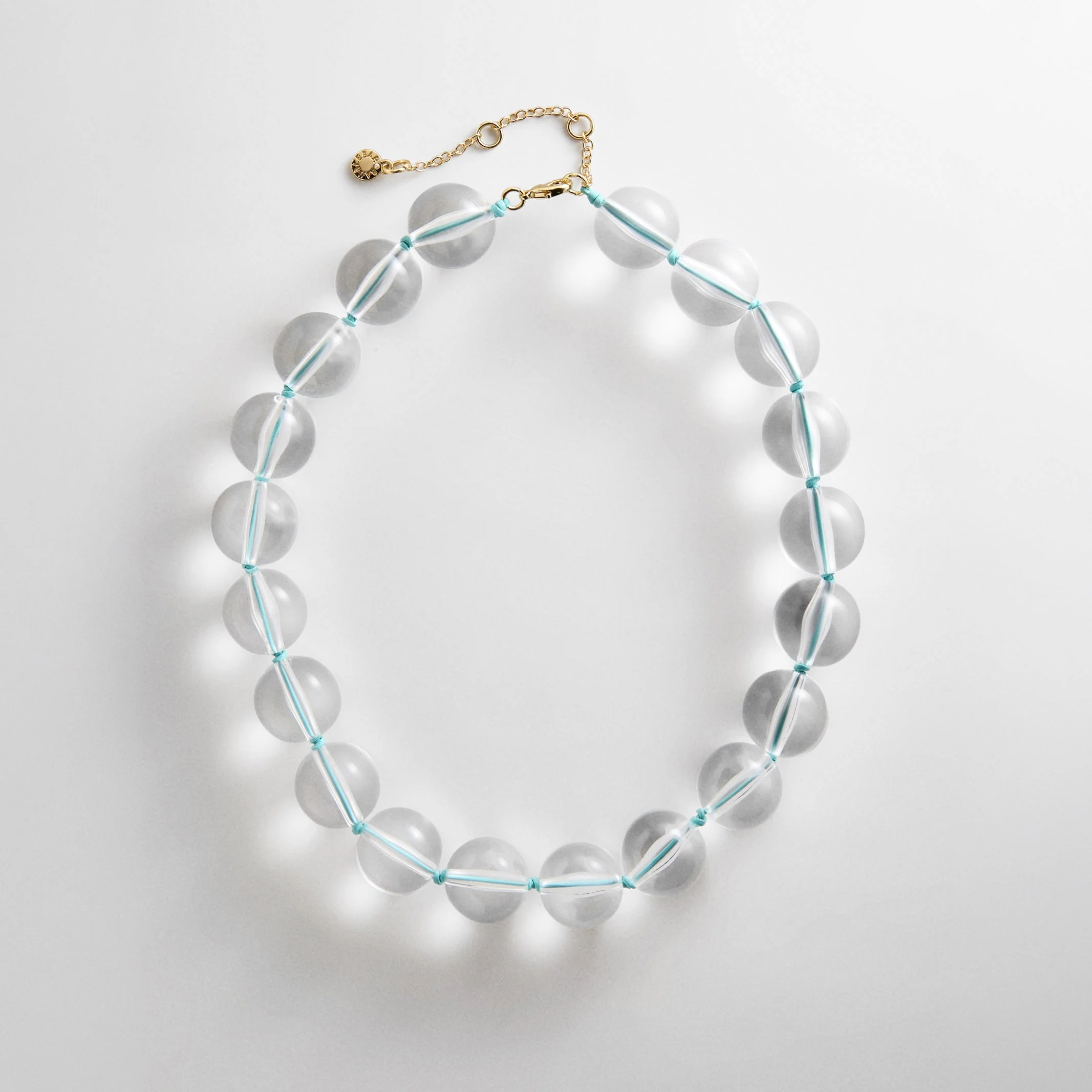 Jane Beaded Necklace - Clear/Turquoise