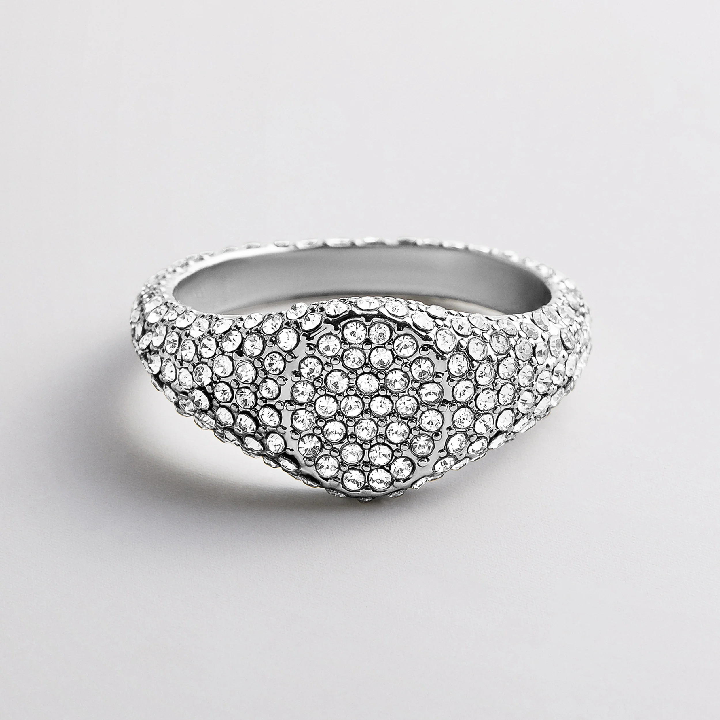 Penelope Signet Ring - Silver/Pavé
