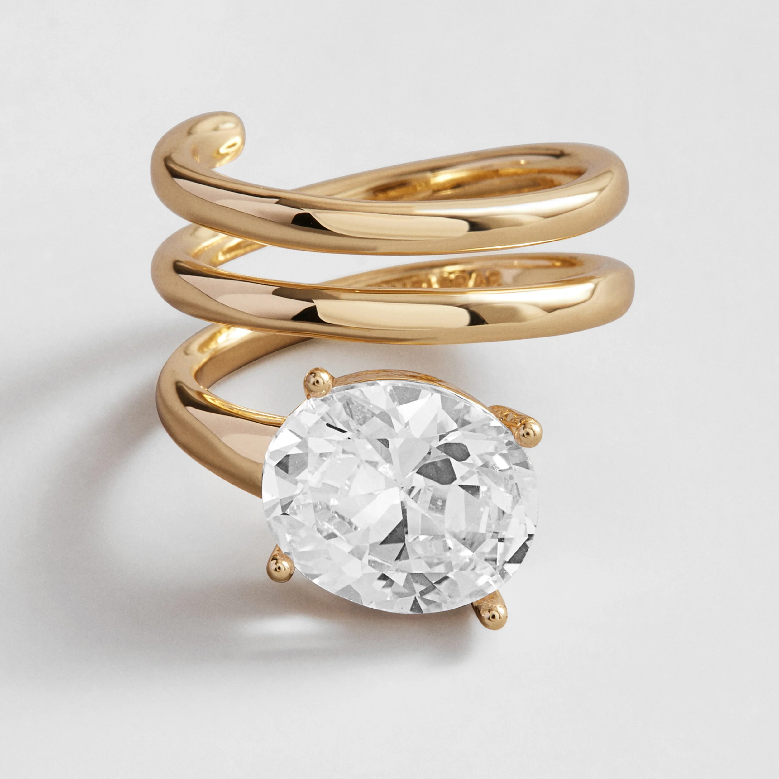 Becca Gold Spiral Ring - Gold/Pavé