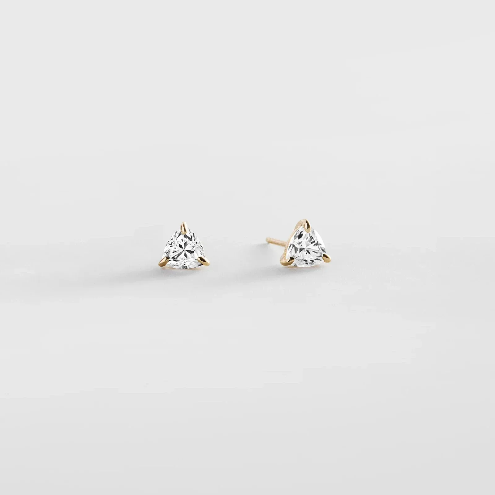 Debra 14K Gold Earrings - Trillion Stone