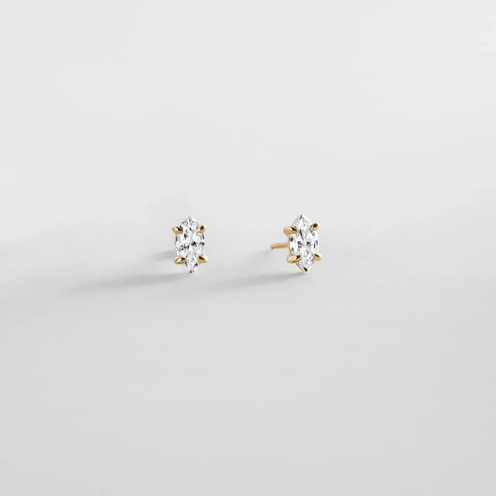 Debra 14K Gold Earrings - Marquise Stone