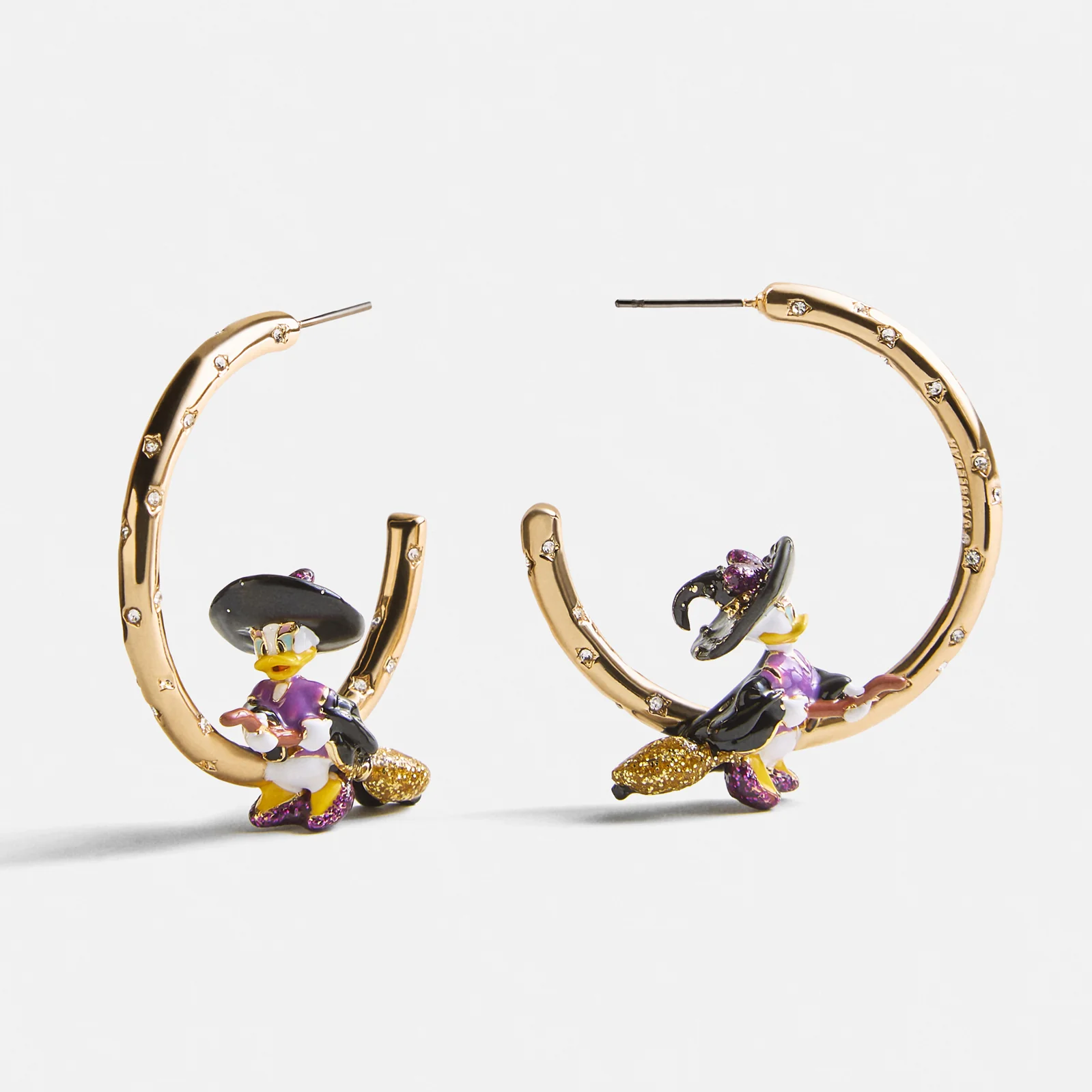 Disney Daisy Duck Halloween Witch Hoop Earrings