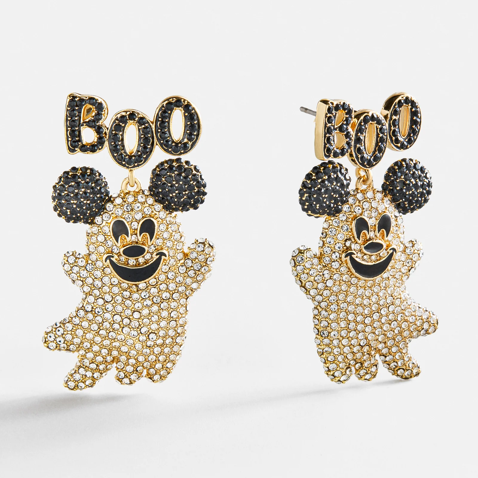 Disney Mickey Mouse BOO Ghost Statement Earrings - Clear