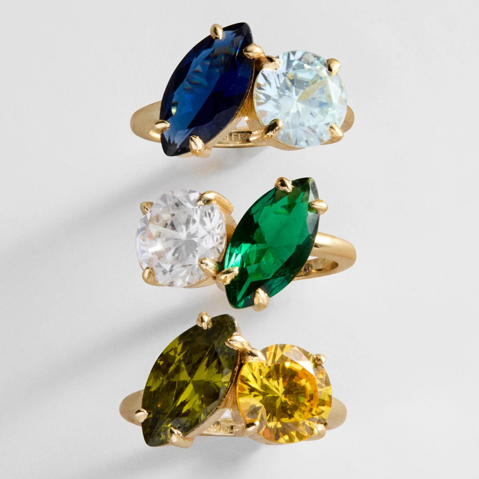 Toi et Moi Custom Birthstone Ring - Gold